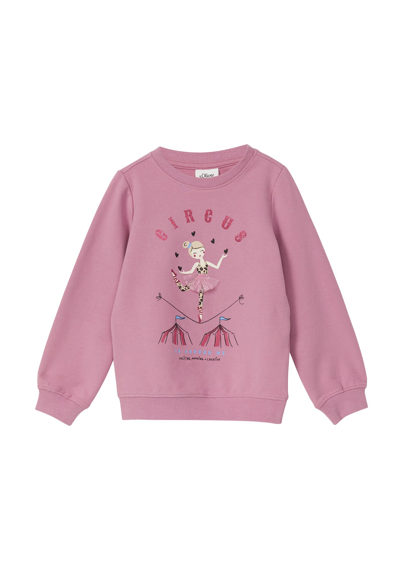 S.Oliver Sweatshirt Beige / Lichtblauw / Oudroze / Zwart