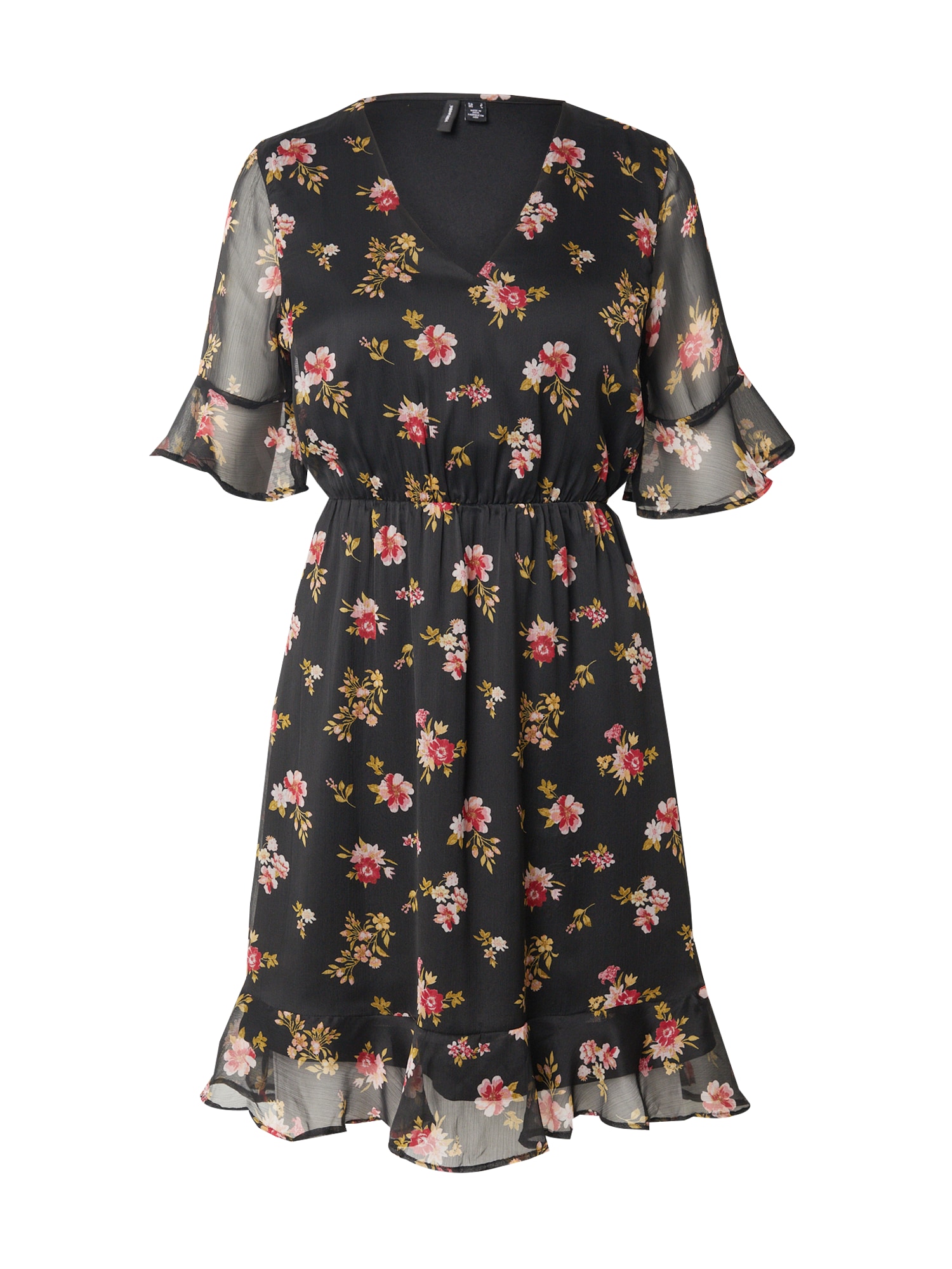 VERO MODA Rochie de vară VMSMILLA  oliv / roz pal / roşu închis / negru
