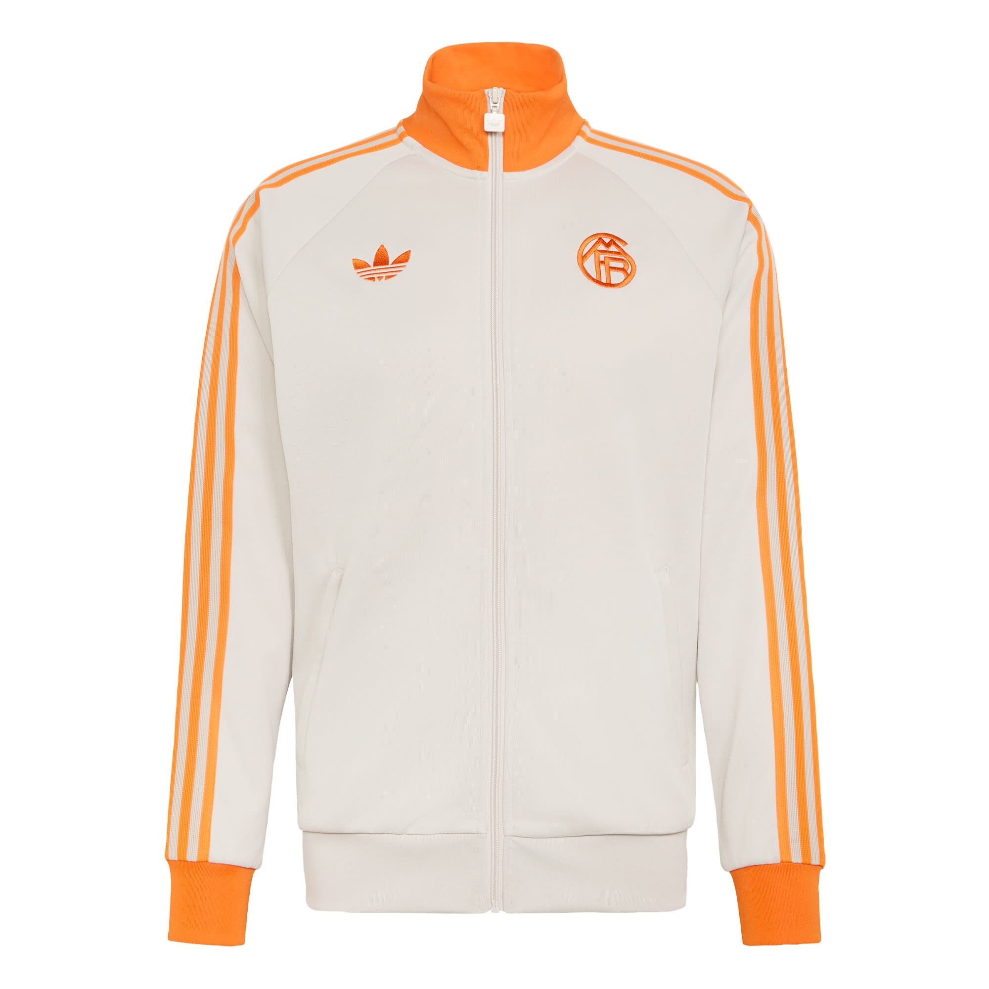 ADIDAS PERFORMANCE Sudadera con cremallera deportiva 'FC Bayern München' beige claro / naranja