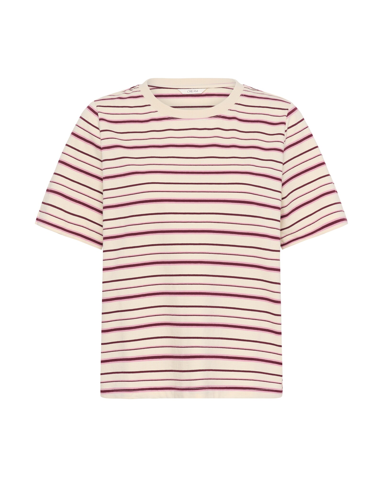 Cream Camiseta rosa / borgoña / blanco lana