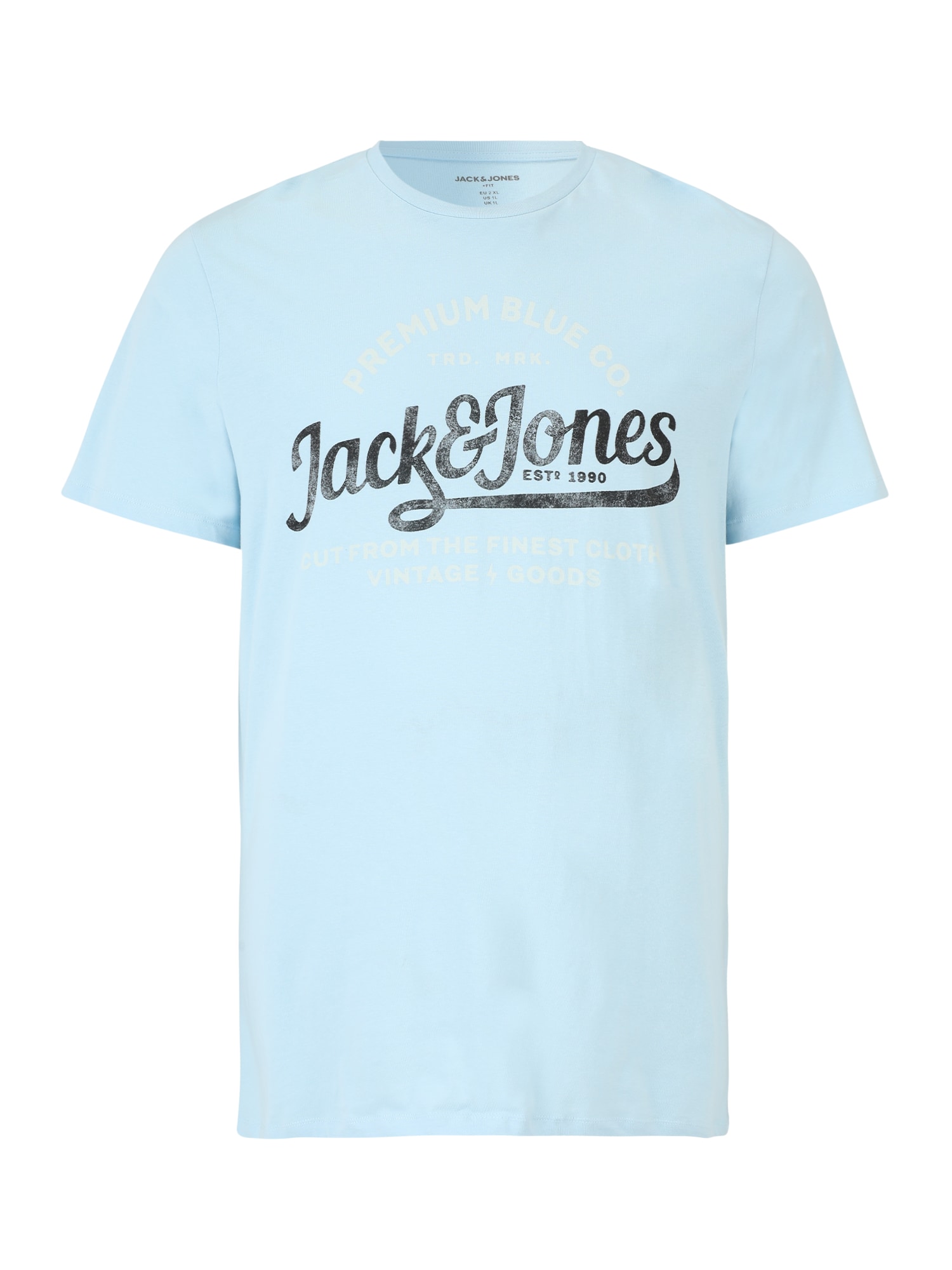 Jack & Jones Plus Póló 'LOUIE'  világoskék / fekete / fehér