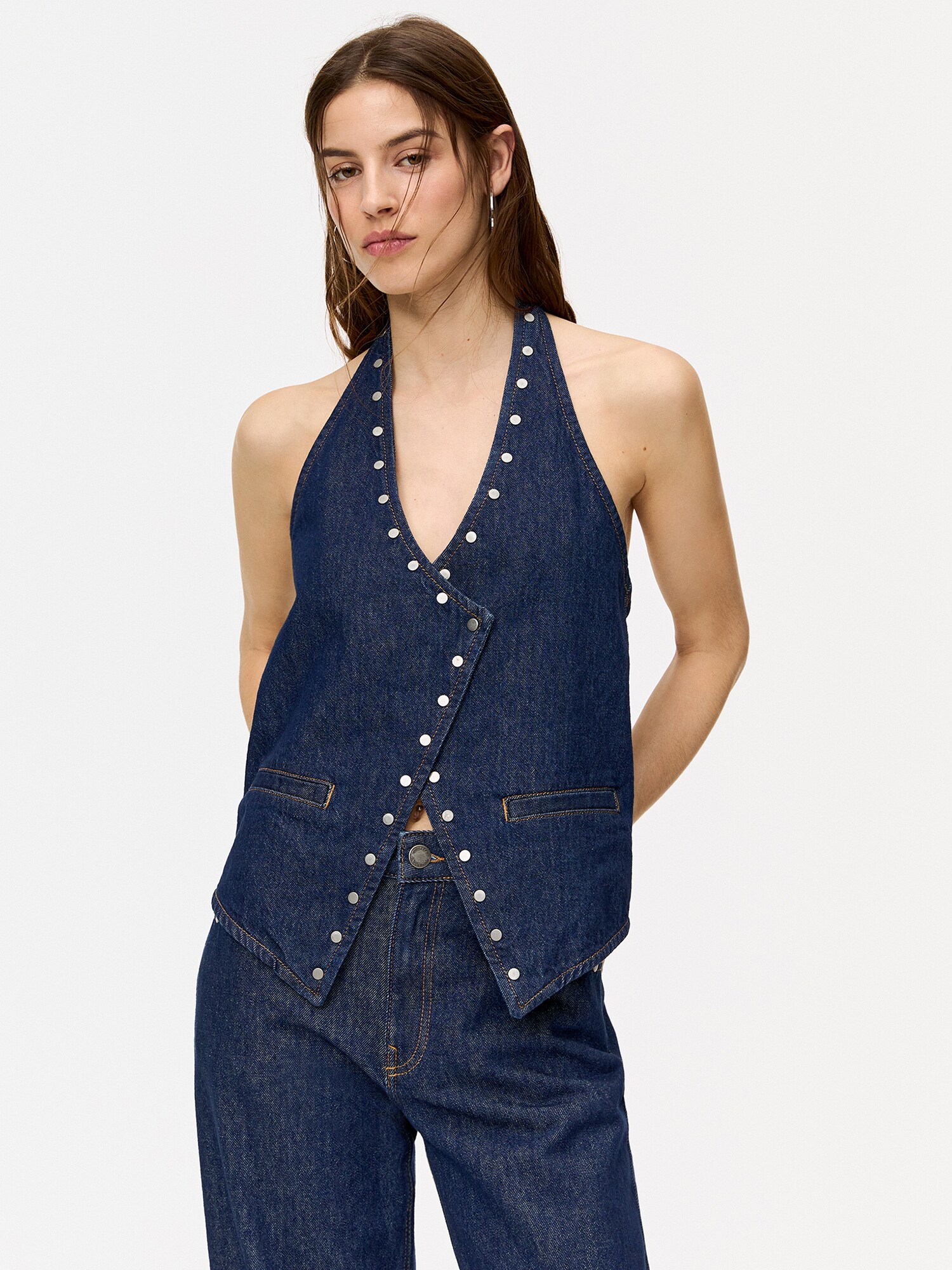 Pull&Bear Top  sötétkék termék 2. képe