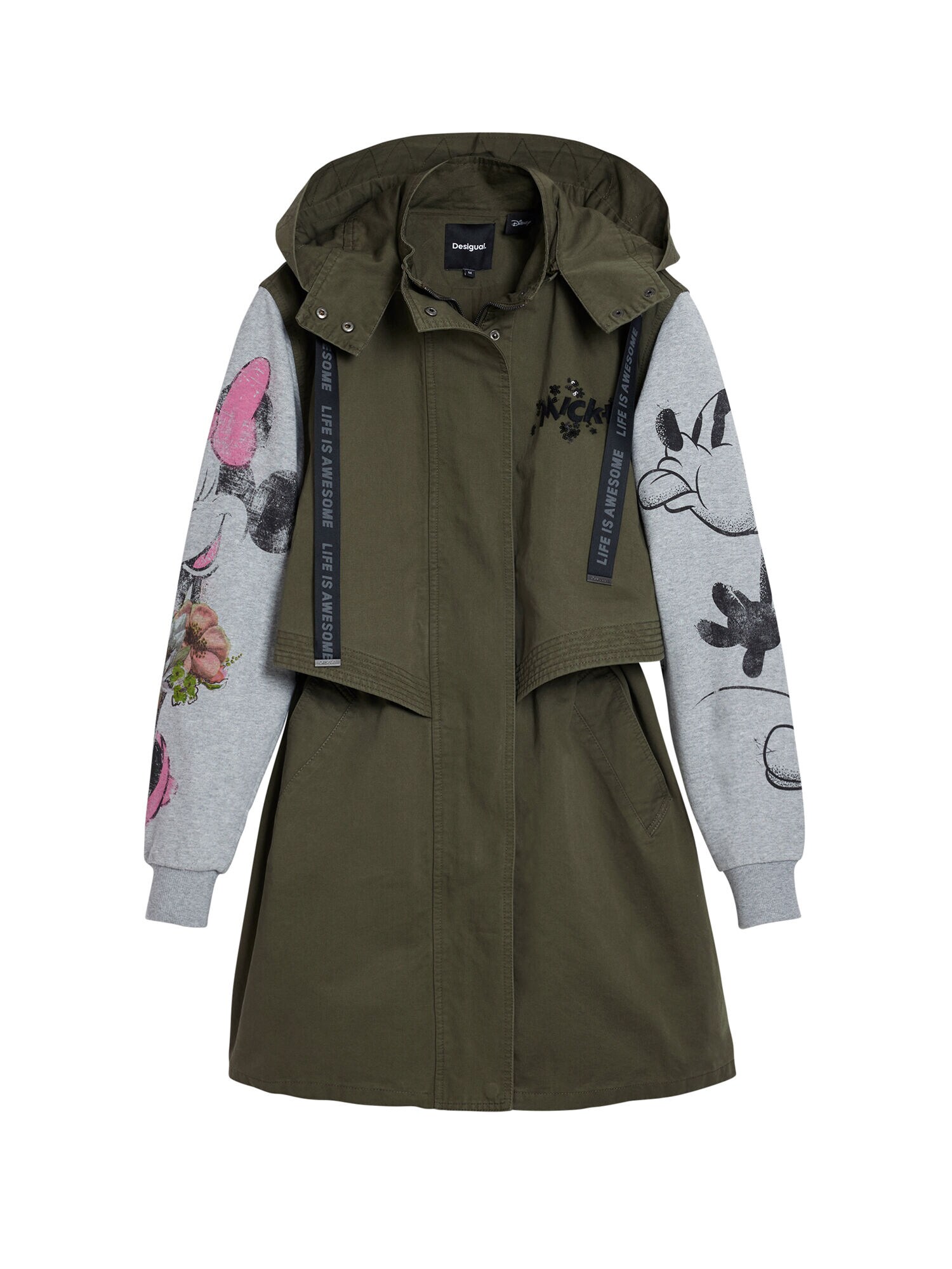 Desigual Átmeneti parka  világosszürke / khaki / vegyes színek akciós termékkép 1