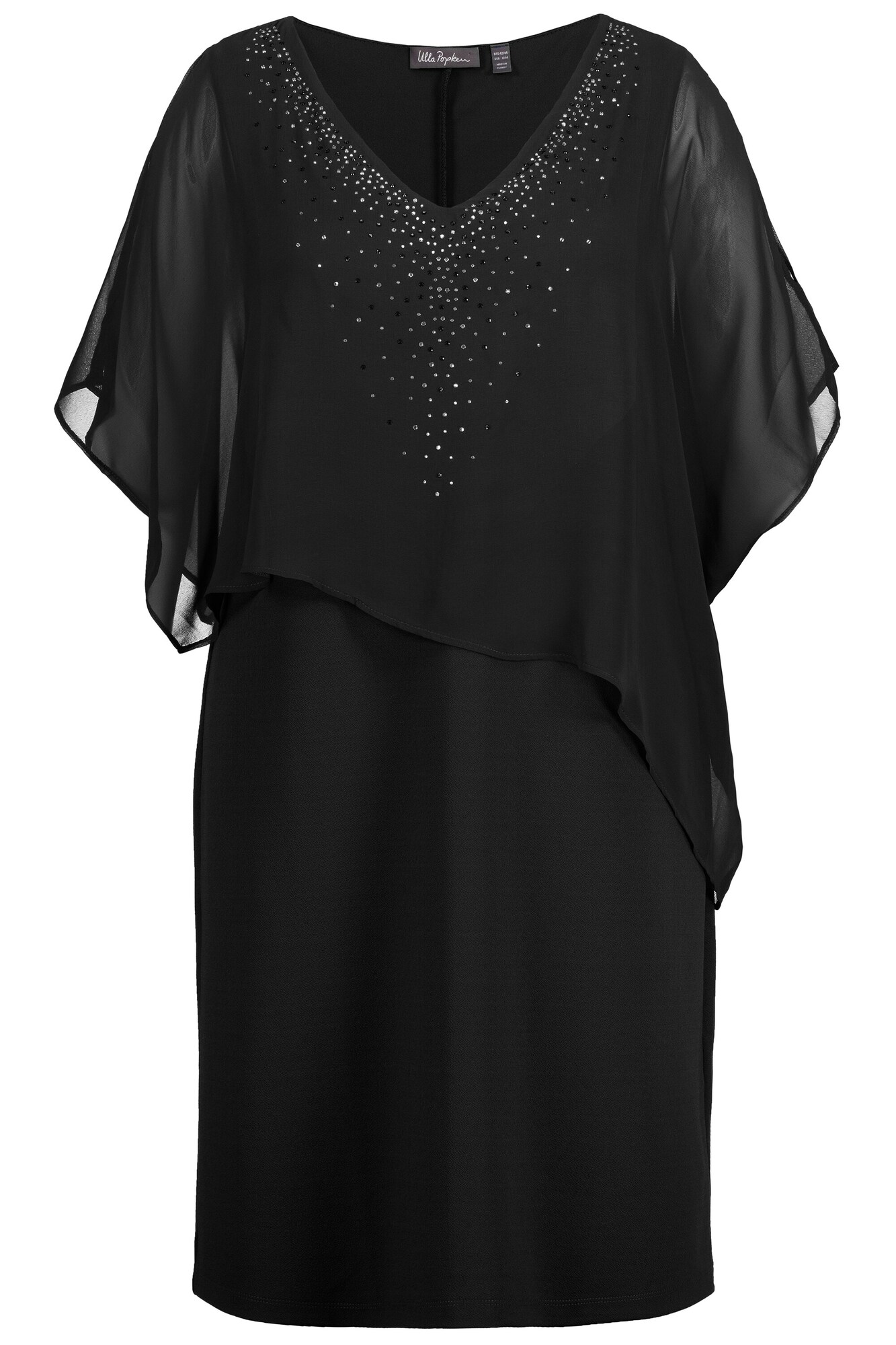 Ulla Popken Vestido de cocktail  preto / prata