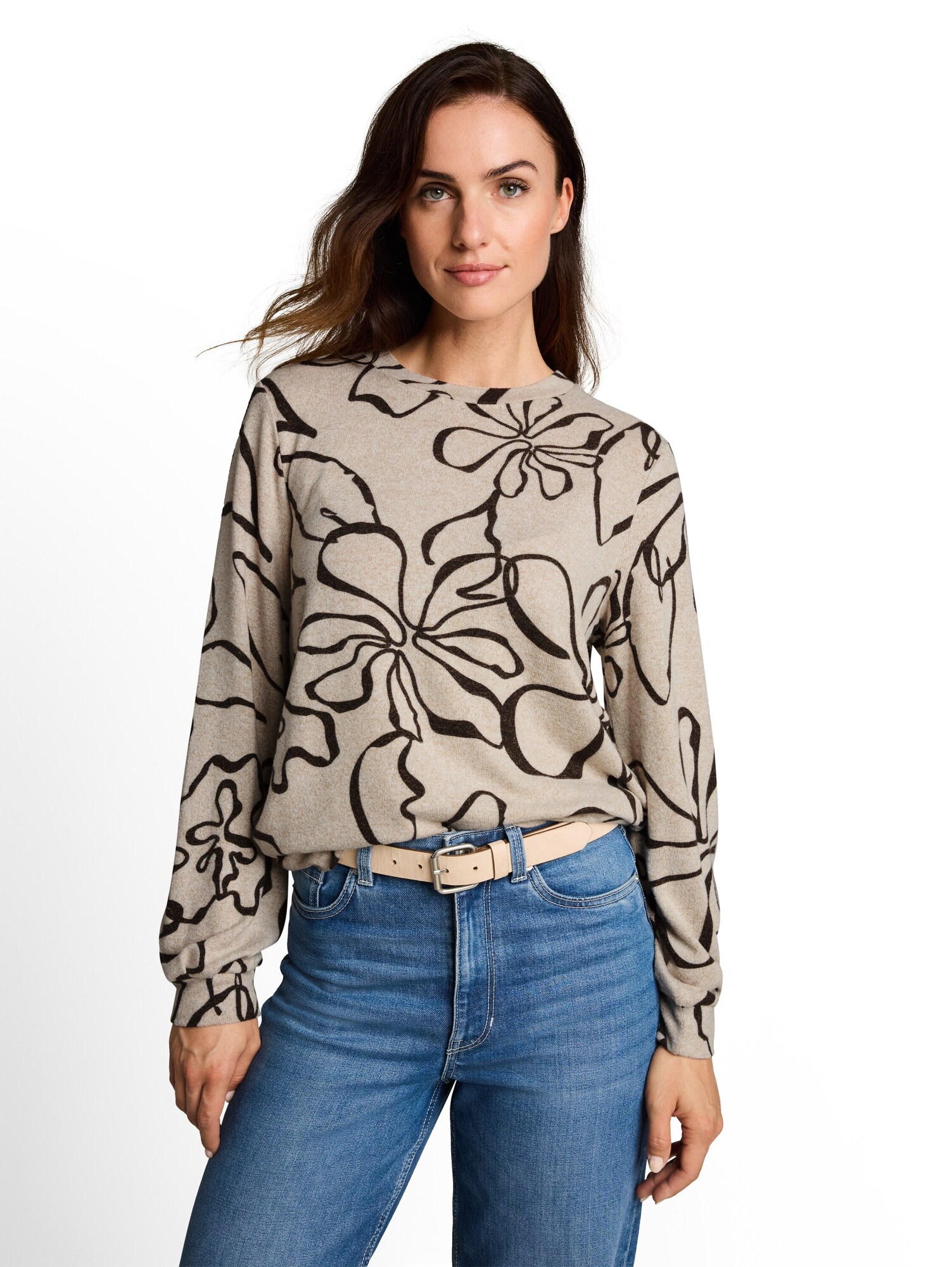 TOM TAILOR Camiseta beige / negro