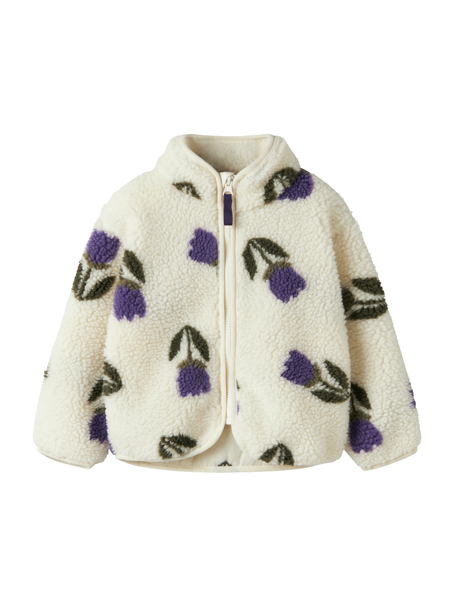NAME IT Jachetă  fleece verde închis / mov închis / alb murdar
