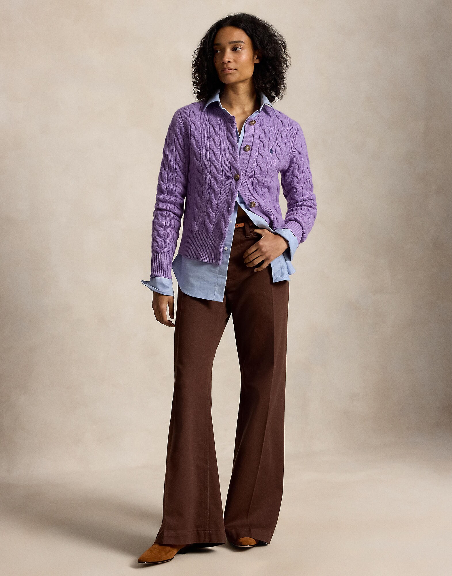 Polo Ralph Lauren Cárdigan  lila moteado – imagen 4