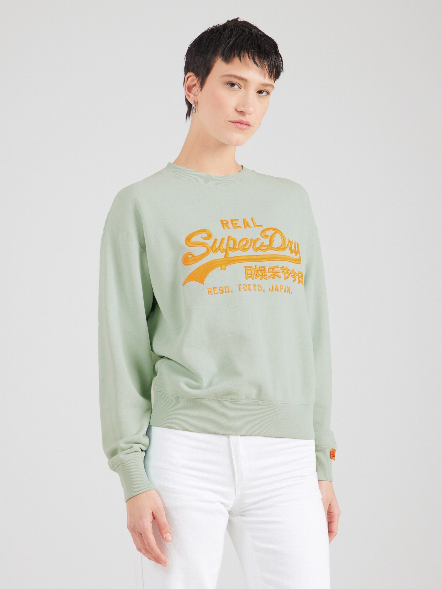 Superdry Tréning póló  pasztellzöld / sötét narancssárga termék 2. képe