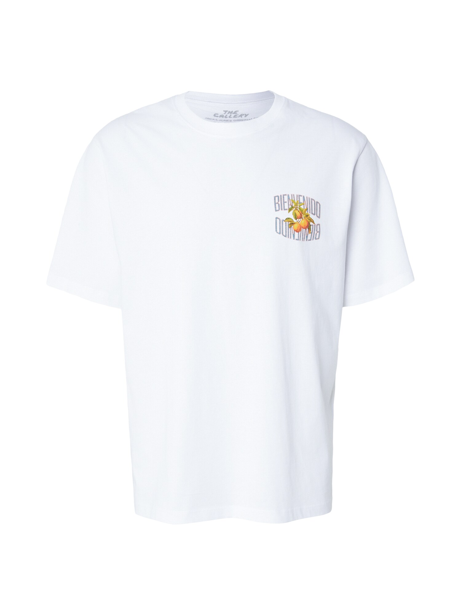 JACK & JONES Majica 'JORVINTAGE FRUITS' svijetlozelena / narančasta / koraljna / bijela