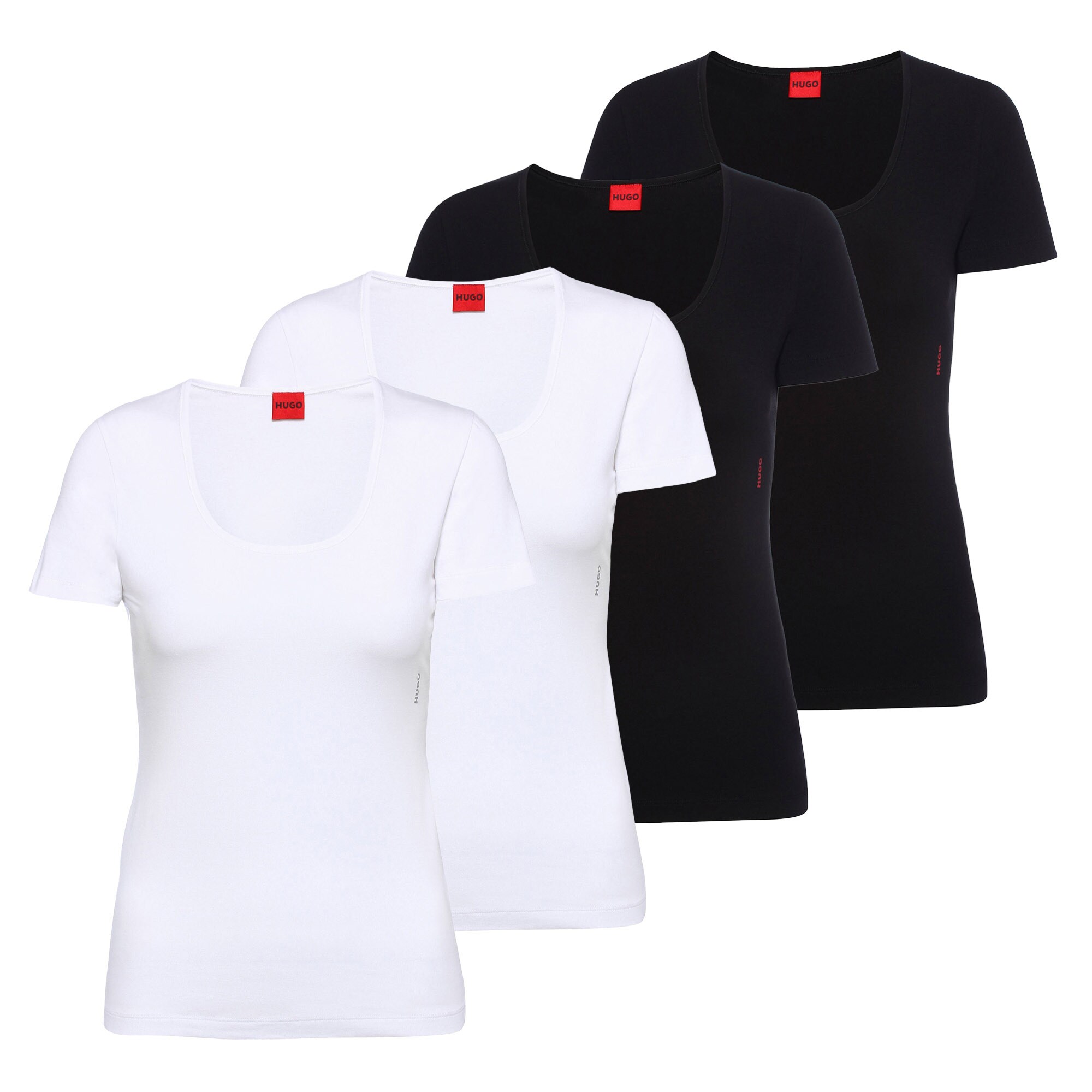 HUGO Camiseta  negro / blanco