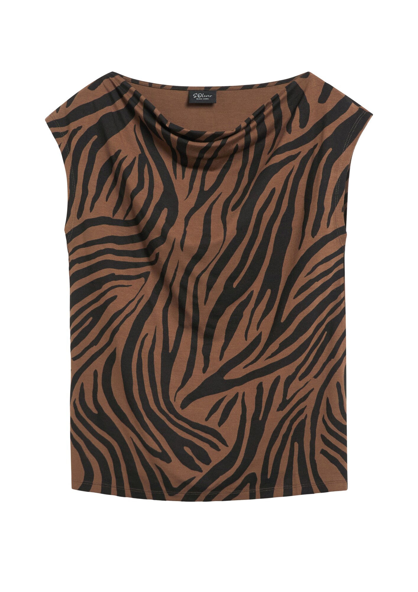 s.Oliver BLACK LABEL Top  čokoládová / čierna