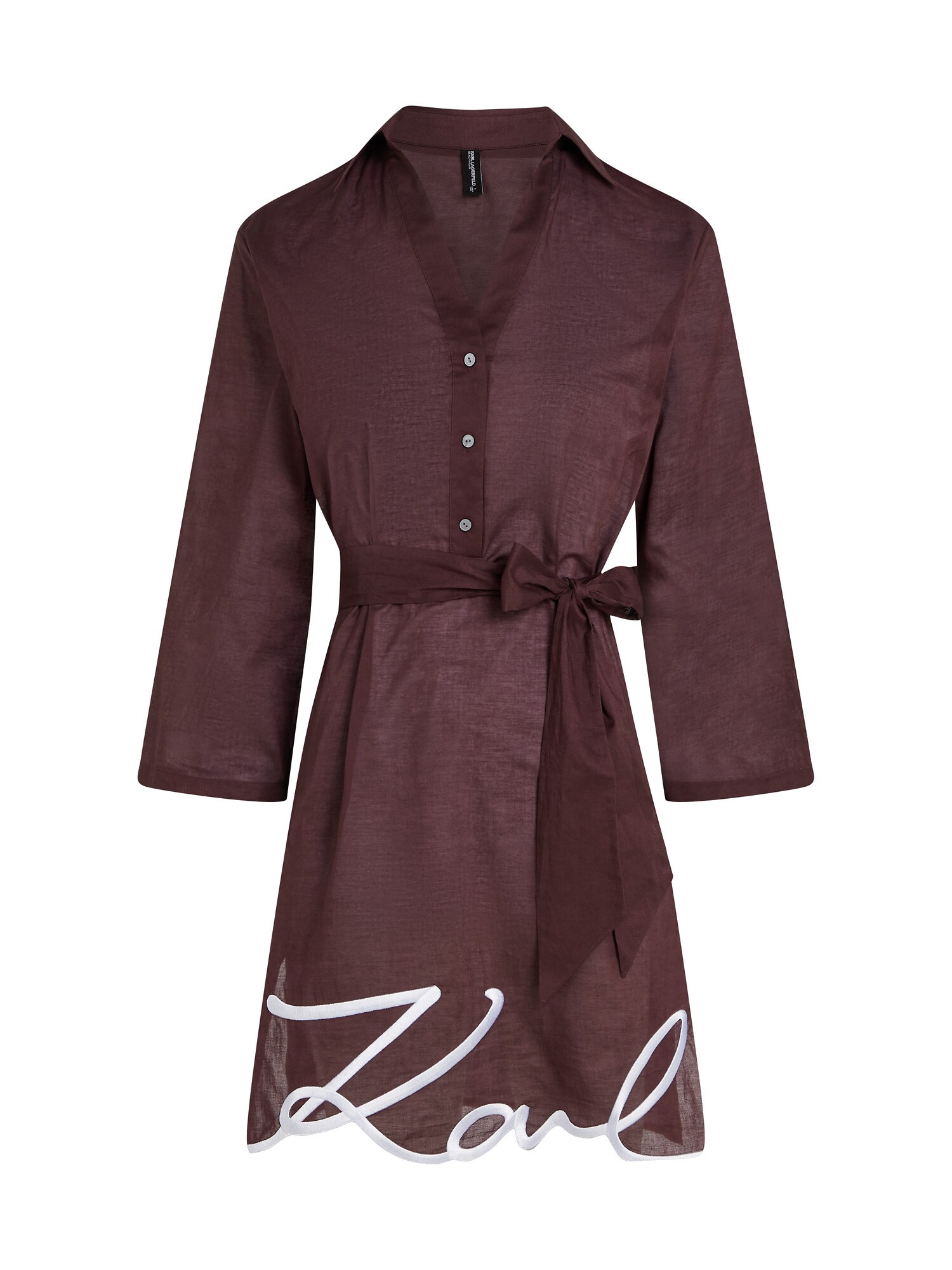 Karl Lagerfeld Rochie de plaja  maro închis / alb