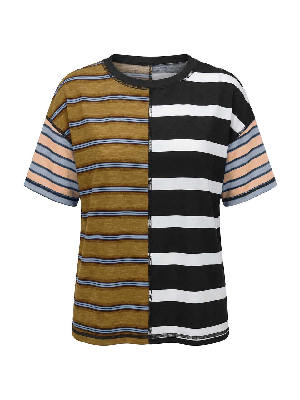 T-shirt ljusblå / oliv / svart