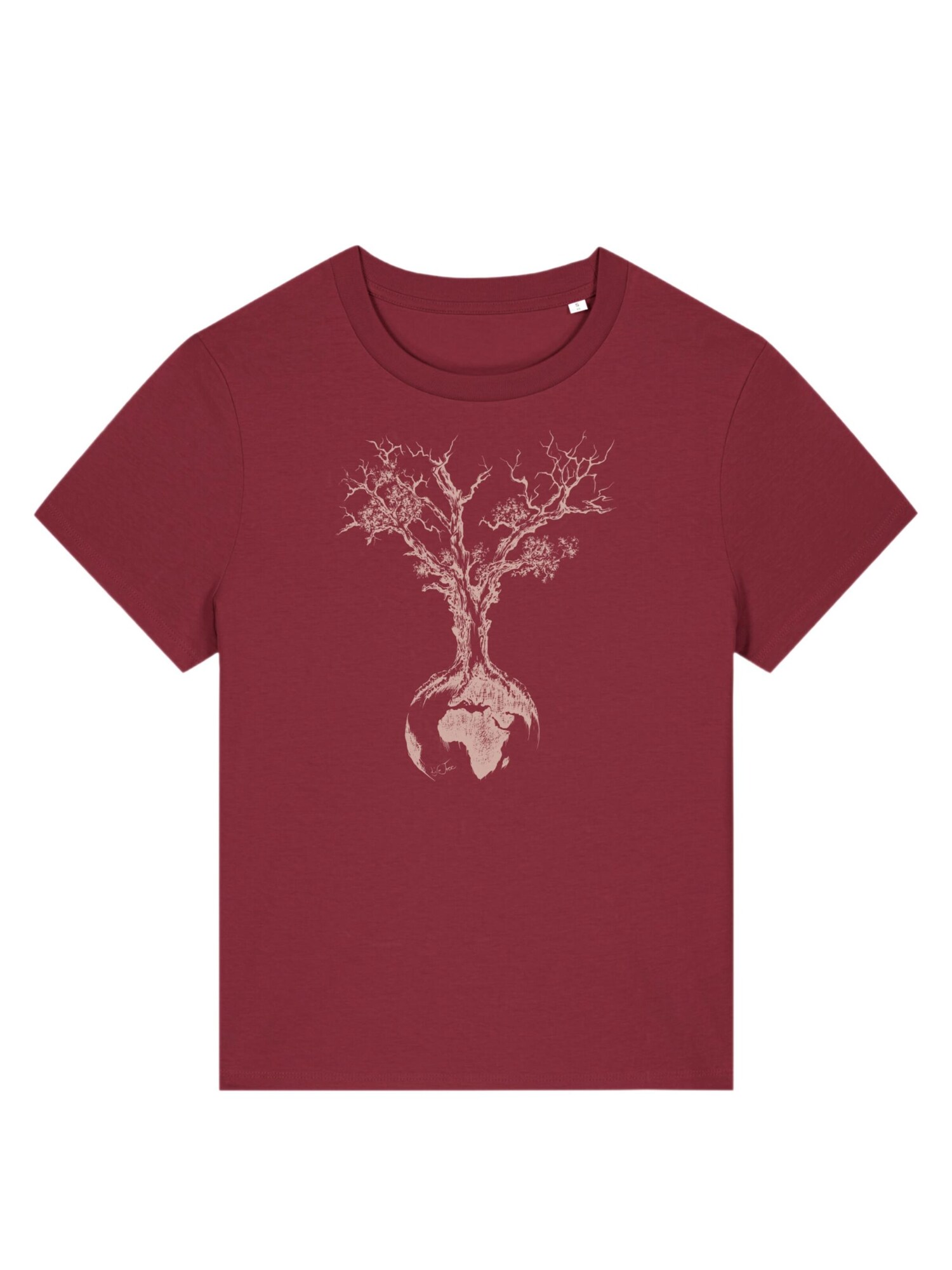 Life-Tree Majica 'Weltenbaum' burgund