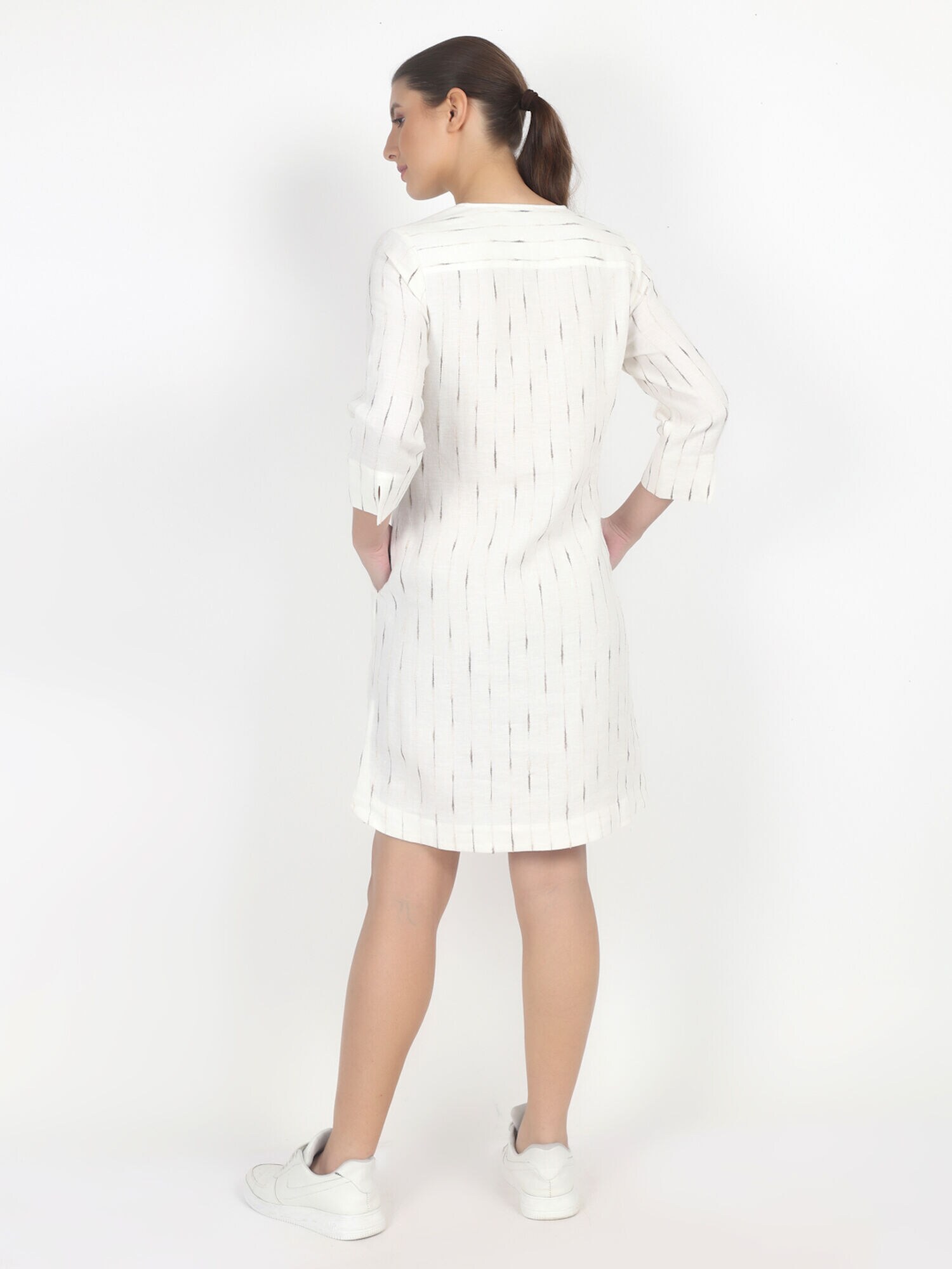 Thumbnail - VICCI Germany Midikleid mit eingewebten Streifen