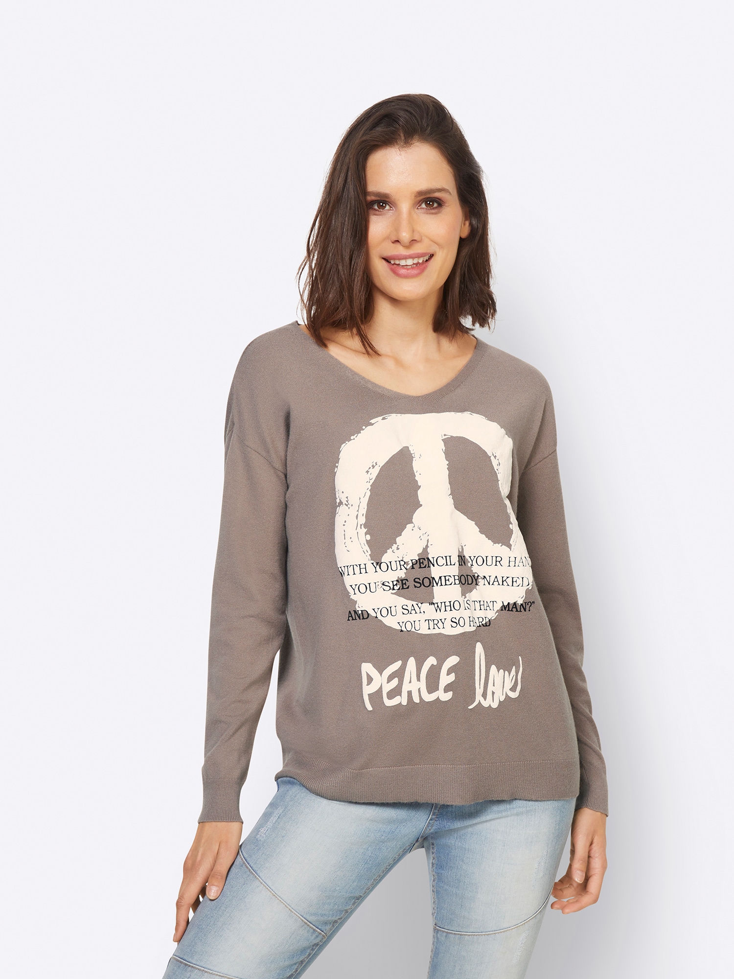 heine Pulóver  bézs / taupe / fekete termék 2. képe