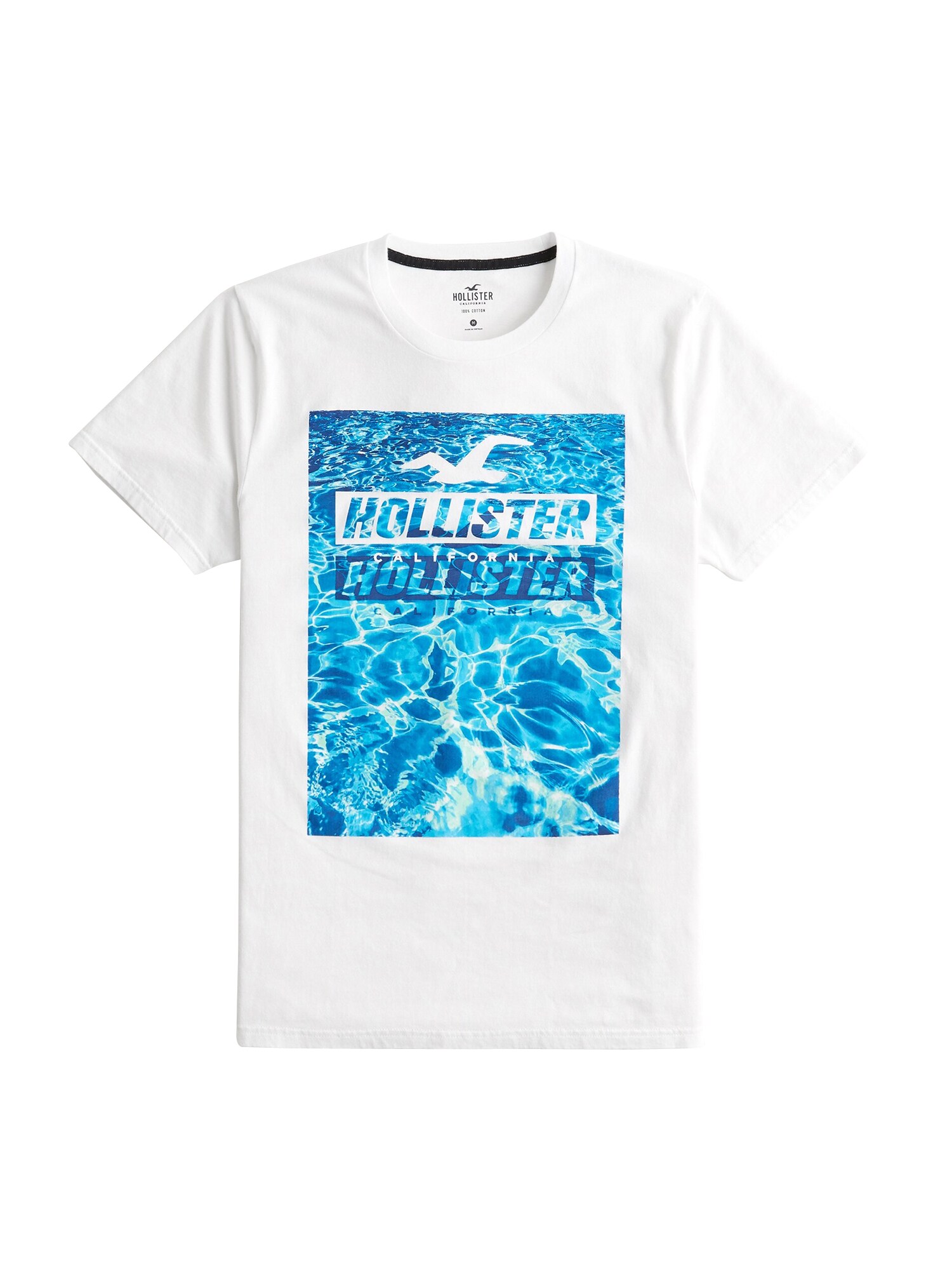 HOLLISTER Marškinėliai  balkšva / vandens spalva / tamsiai mėlyna