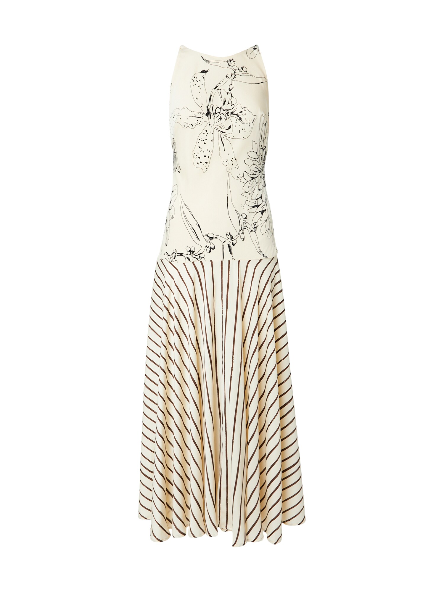 TOPSHOP Abito 'MILLE'  beige / marrone scuro / nero