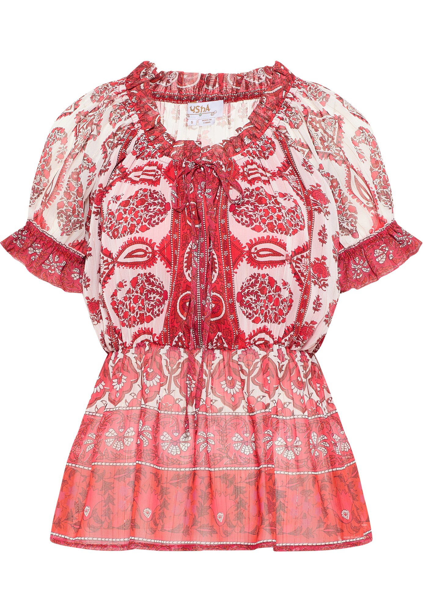 usha FESTIVAL Blusa rojo / negro / blanco