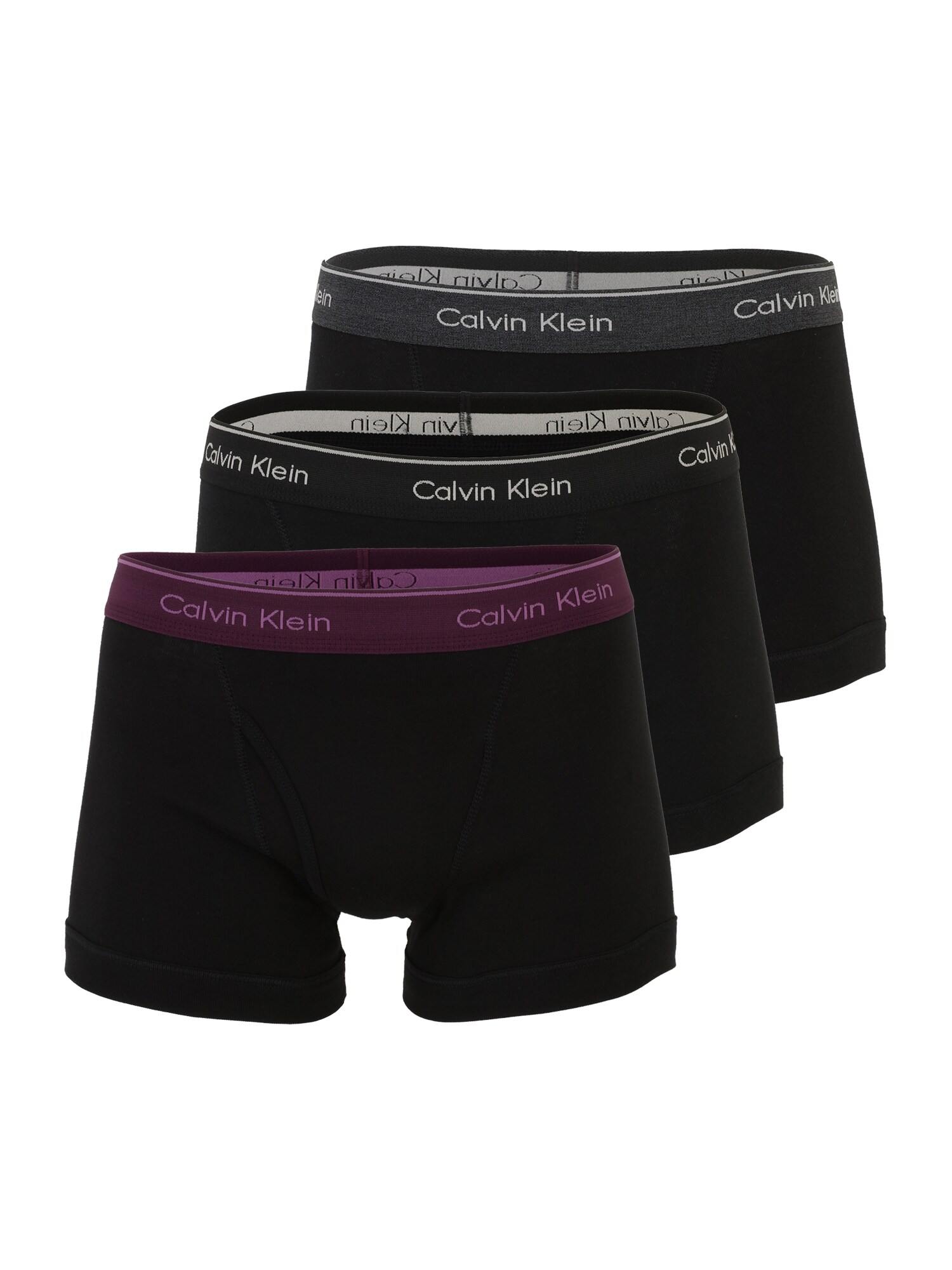 Calvin Klein Underwear Boxerky  sivá melírovaná / fialová / čierna / biela