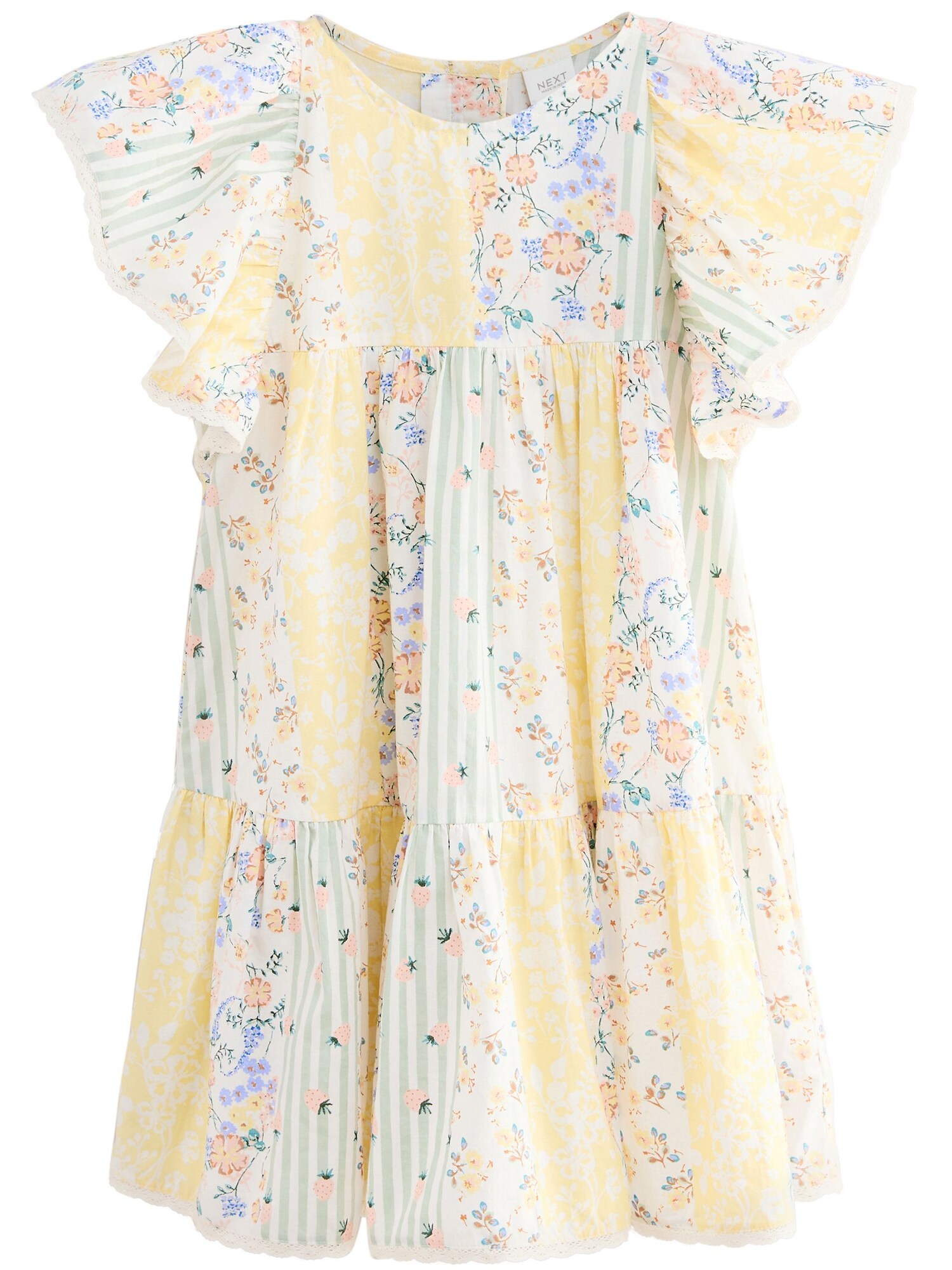 Next Rochie  albastru deschis / galben / verde pastel / alb