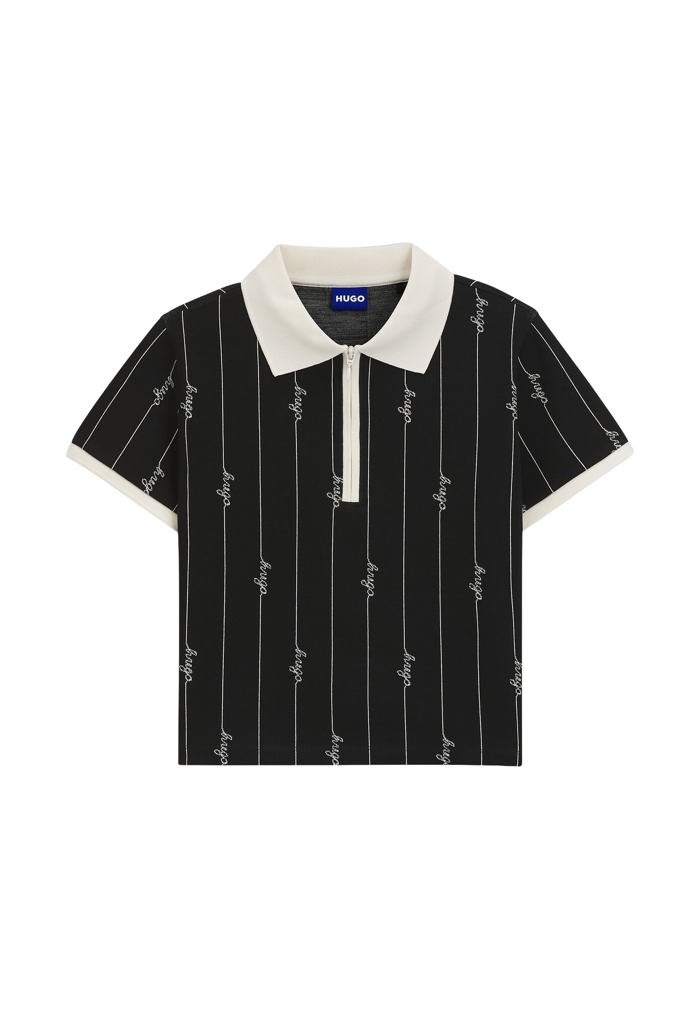 HUGO Tricou Doodle_B bleumarin / alb