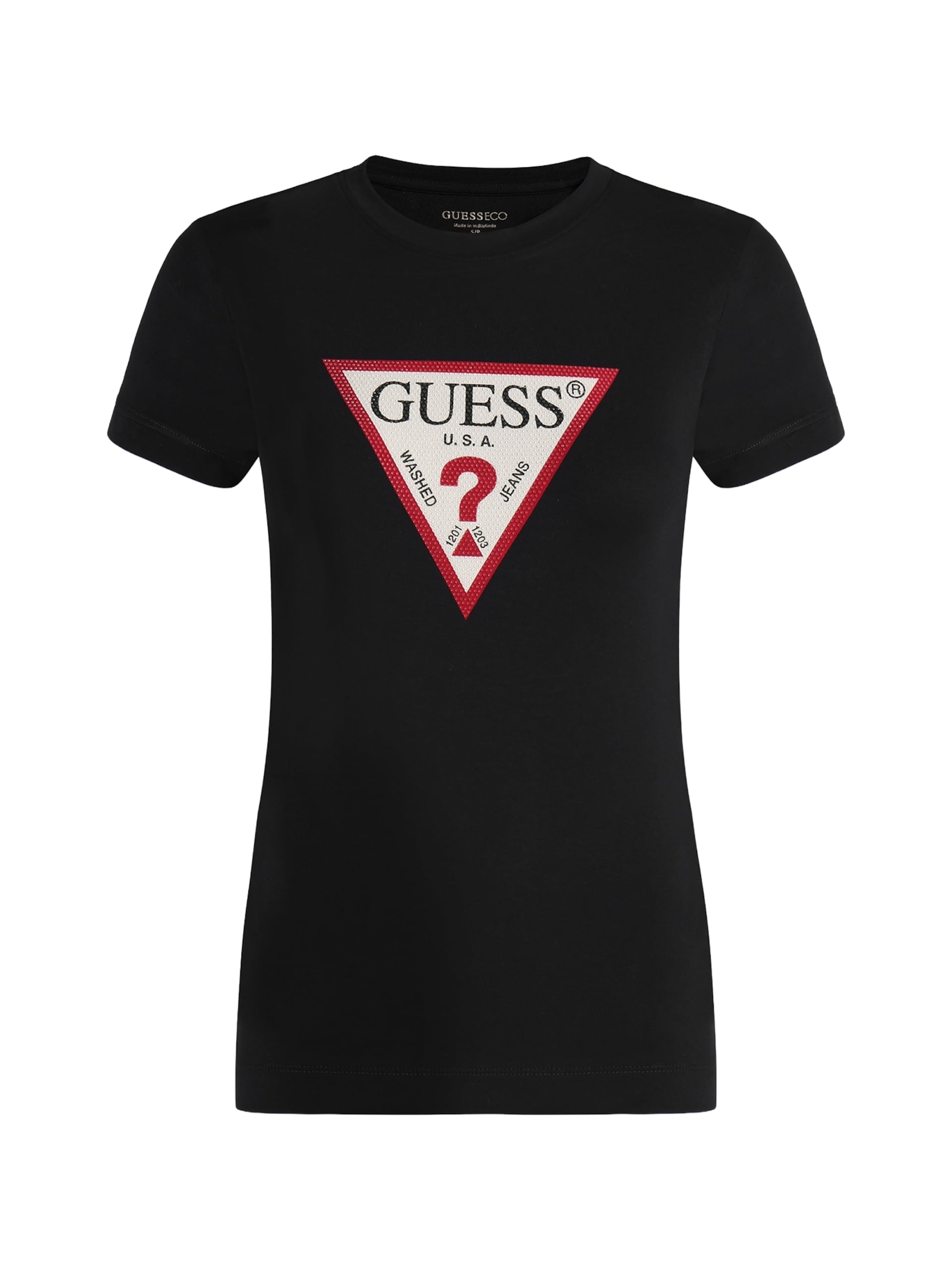 Guess T-shirt 'HOTFIX' knallröd / svart dam