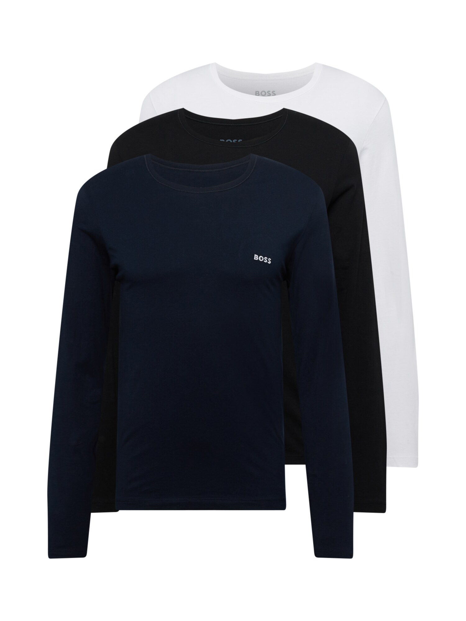 BOSS Orange Camisa 'LSShirtRN 3P Classic'  navy / preto / branco