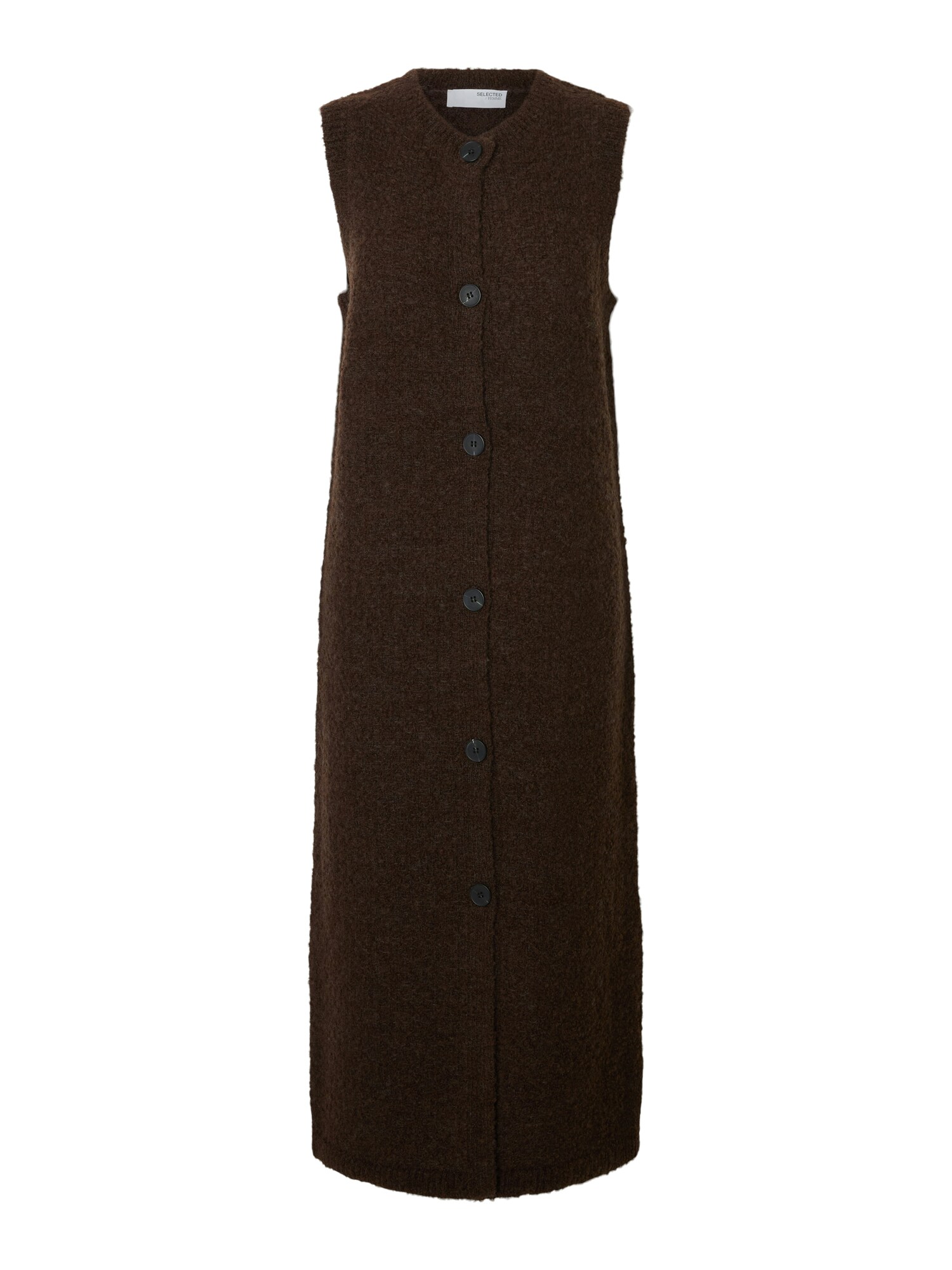 SELECTED Vestido de punto 'SLFLelou'  marrón oscuro
