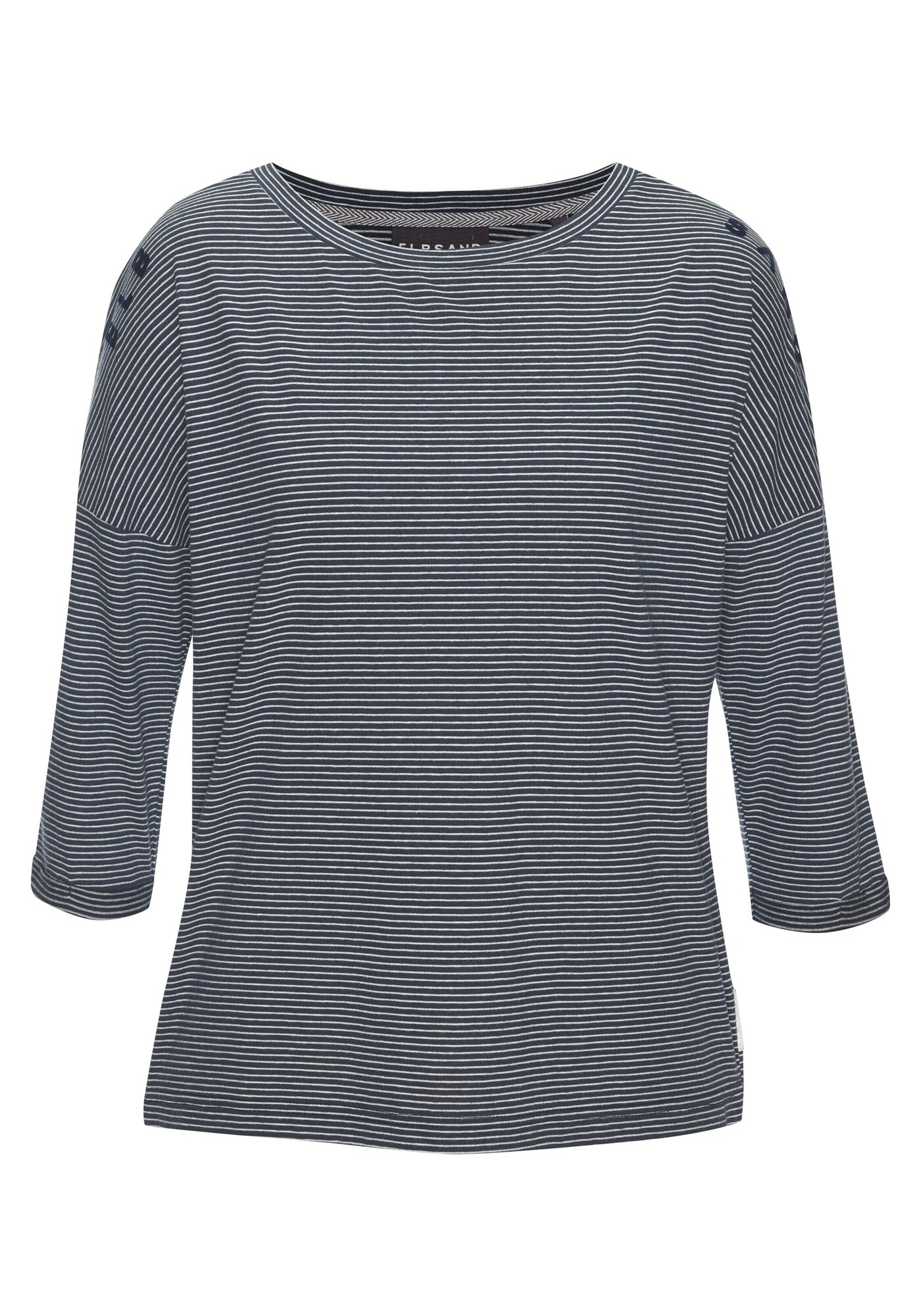 Elbsand Tricou  albastru marin / alb murdar