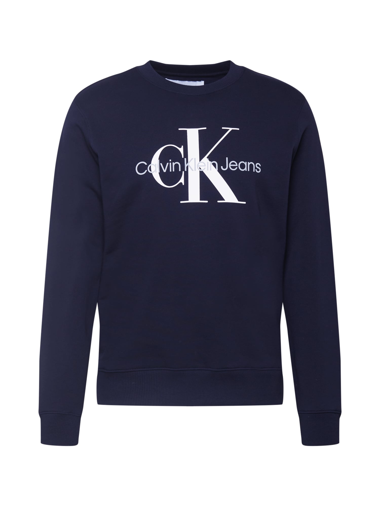Calvin Klein Jeans Megztinis be užsegimo tamsiai mėlyna / šviesiai pilka / balta