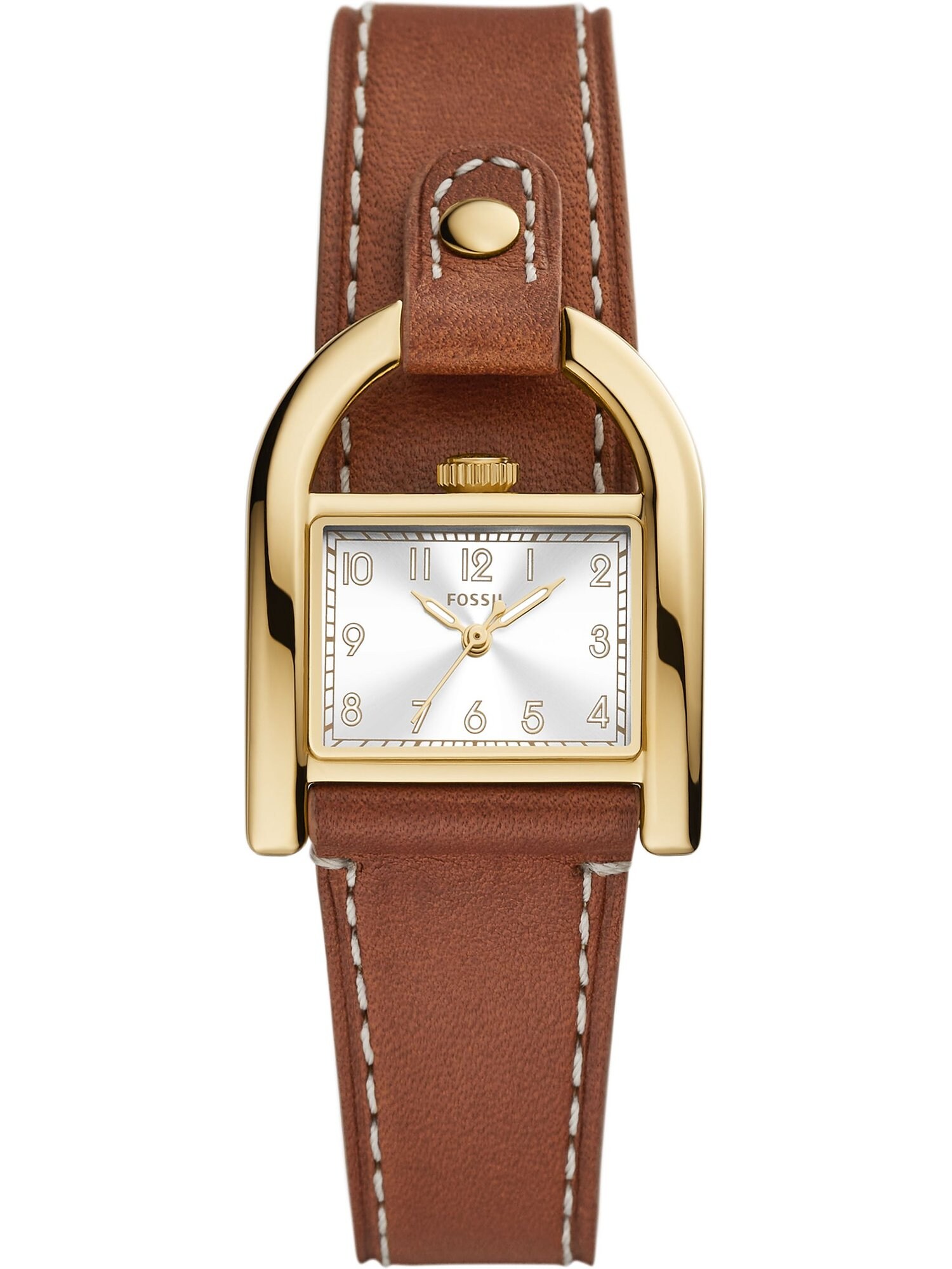 FOSSIL Ceas analogic HARWELL  maro / auriu / argintiu