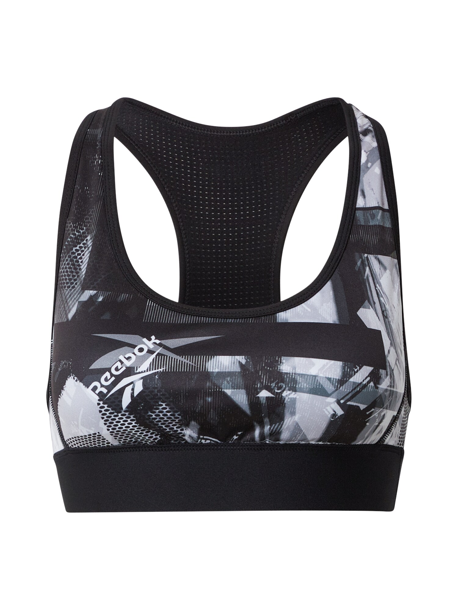 REEBOK Sportinė liemenėlė  juoda / balta / pilka