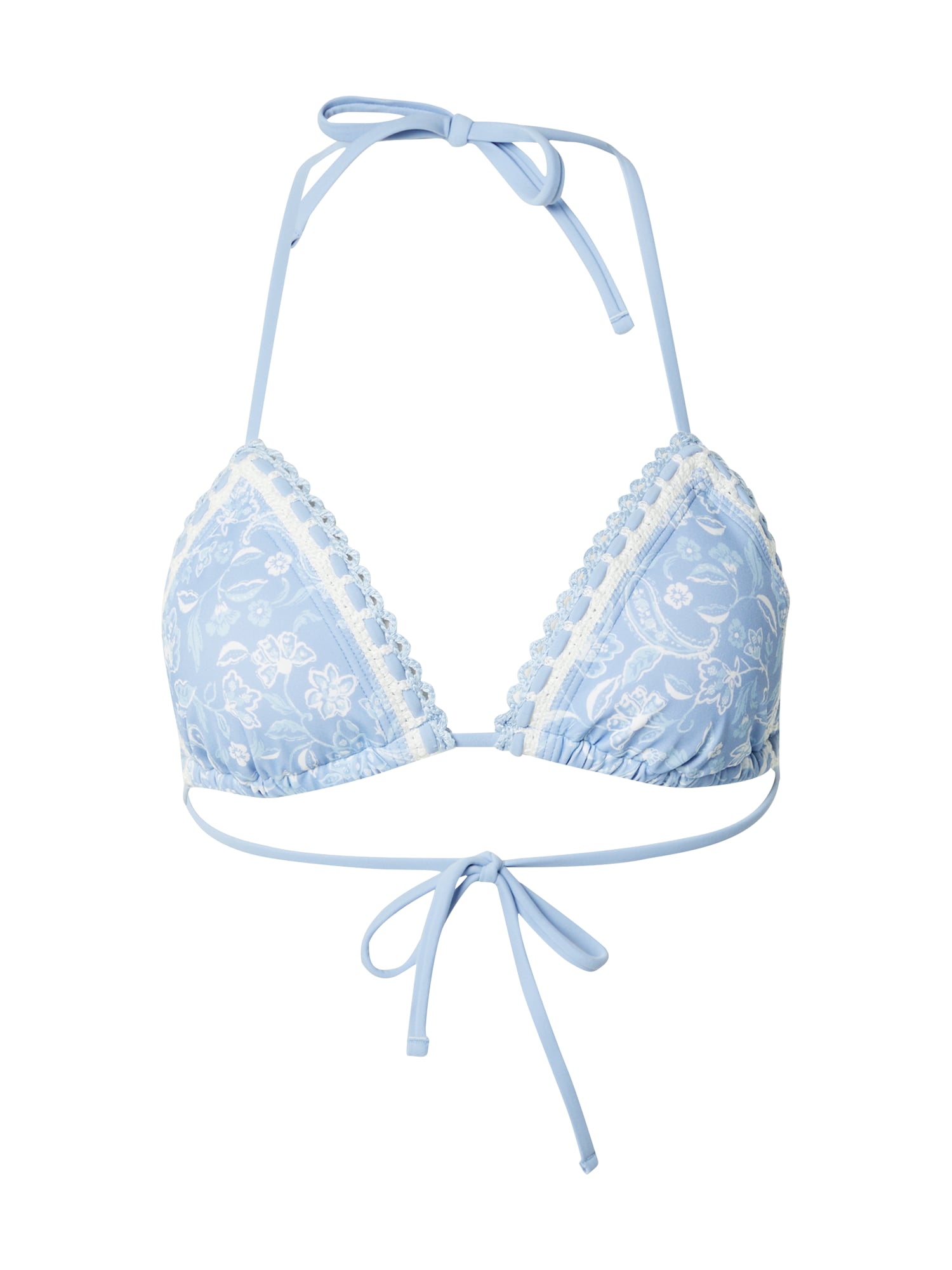 HOLLISTER Sutien costum de baie  albastru deschis / alb