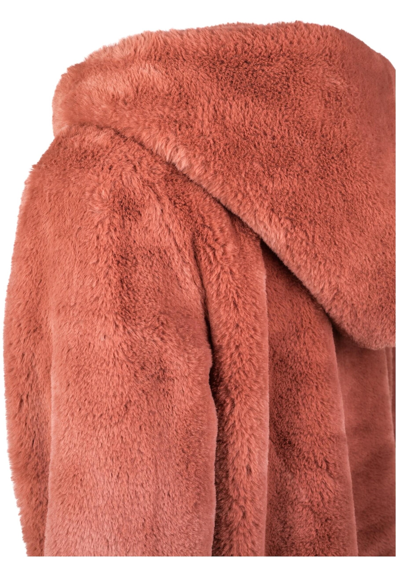 Urban Classics Prechodný kabát ' Ladies Hooded Teddy Coat ' rosé / tmavoružová (obrázok 3)