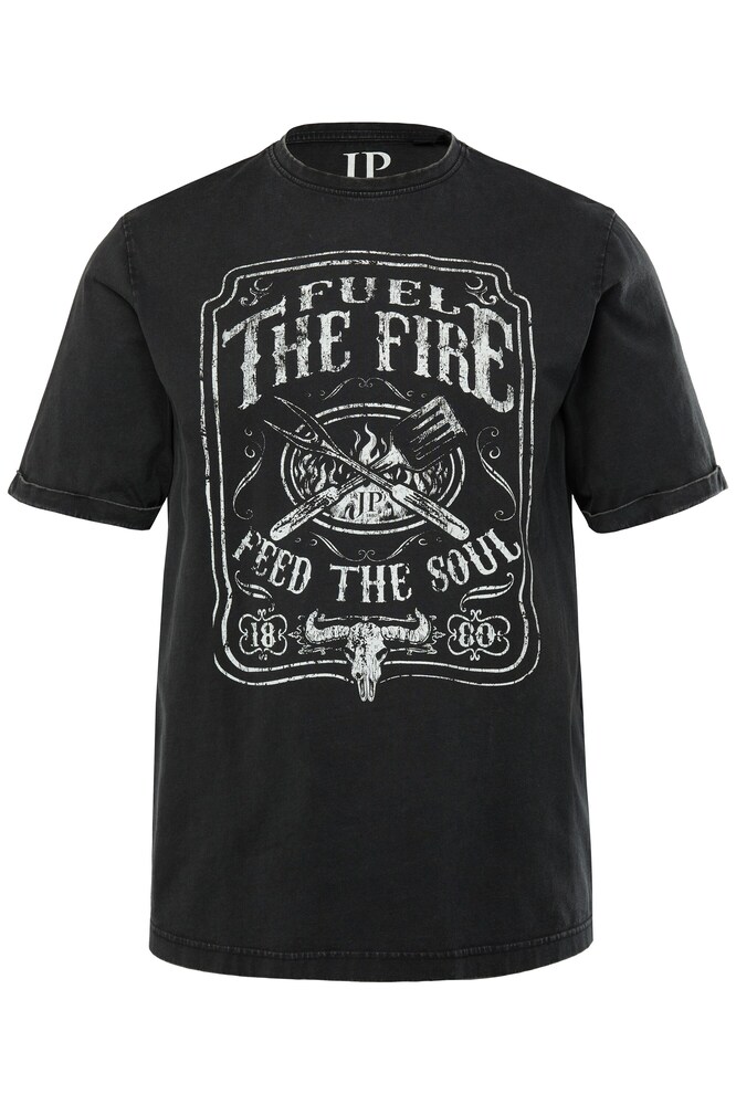 JP1880 T-Shirt Herren Größe 7XL schwarz / naturweiß