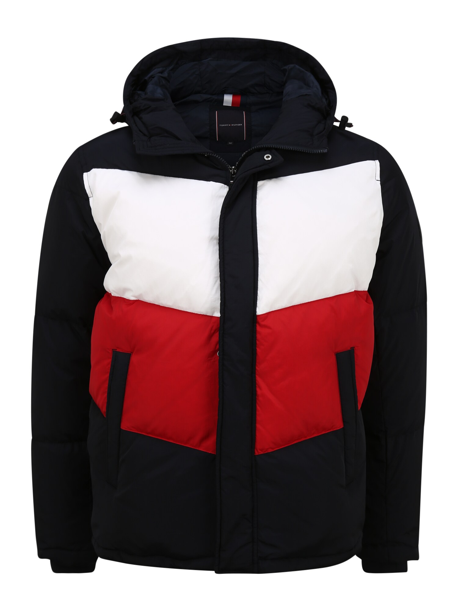 TOMMY HILFIGER Žieminė striukė  nakties mėlyna / balta / raudona