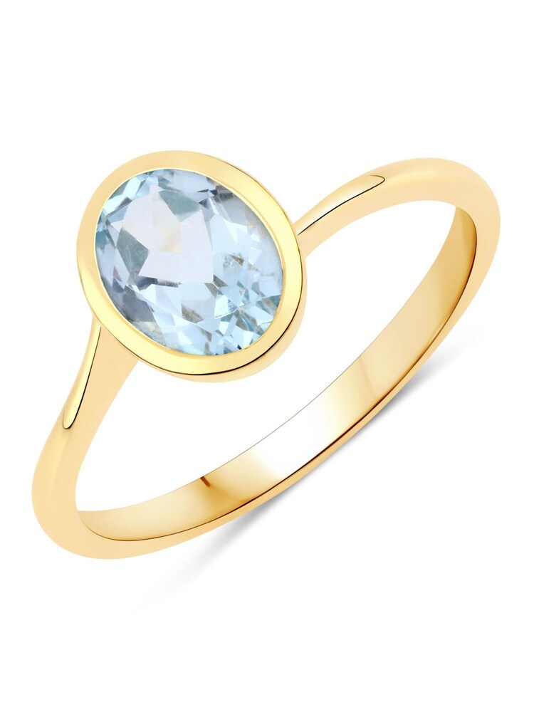 Rafaela Donata Ring Damen Größe 56 hellblau / goldgelb