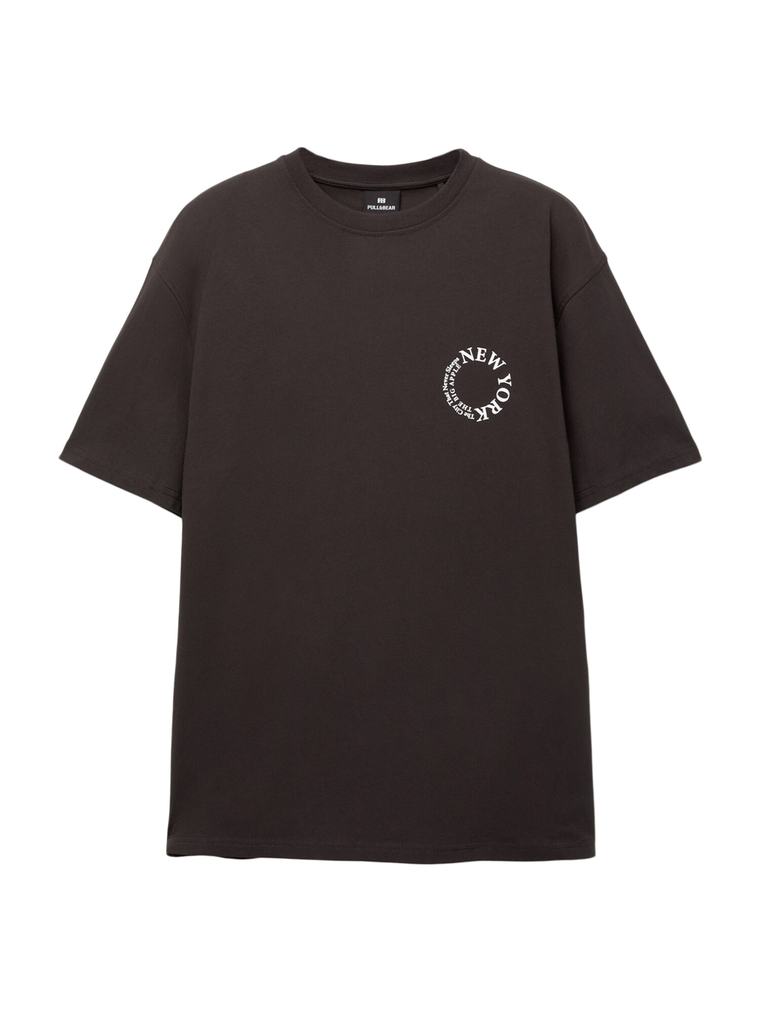 Pull&Bear Póló 'CAMISETA MC CITY MC NEW YORK'  fekete / fehér akciós termékkép 1