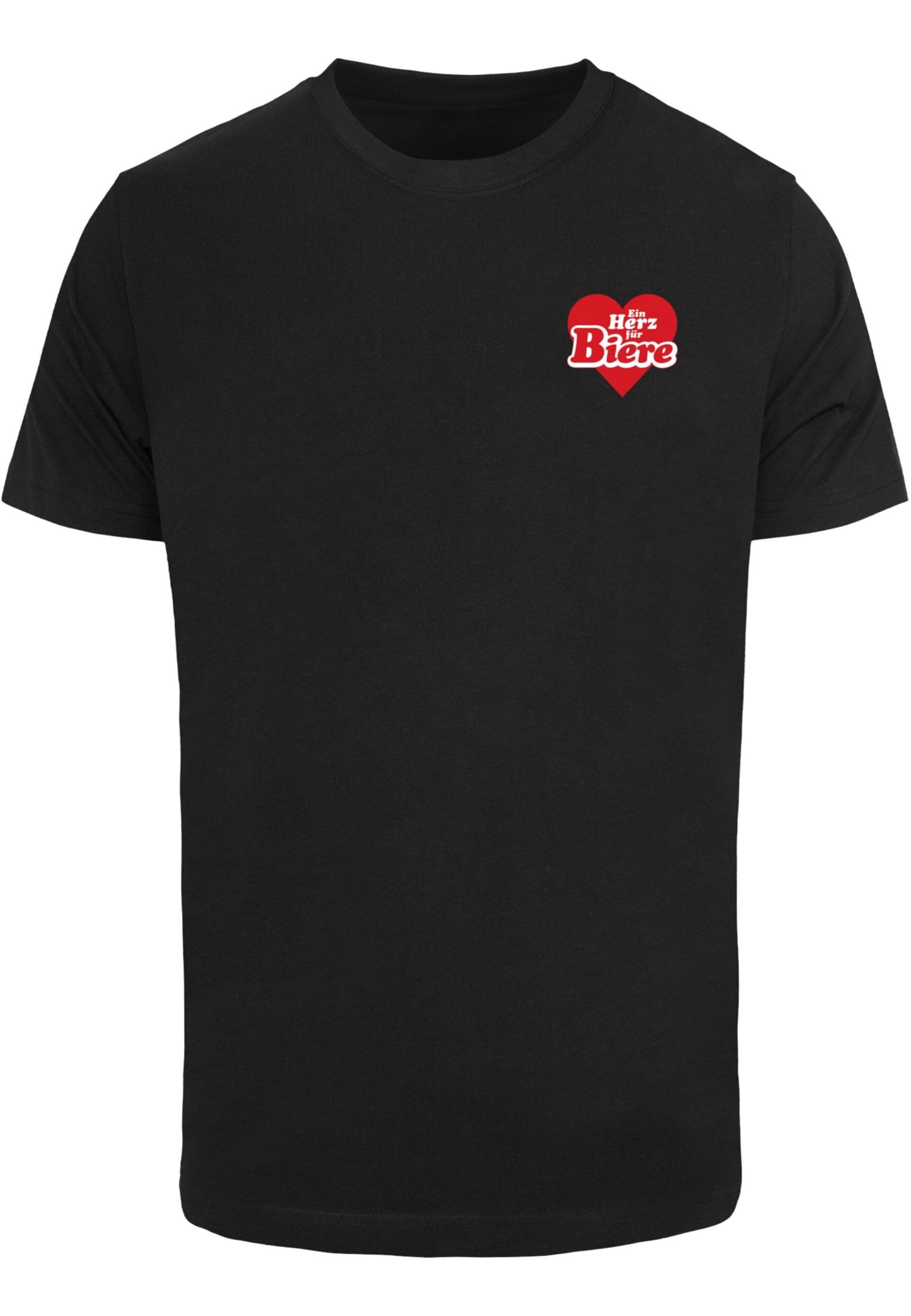 Mister Tee T-shirt 'Bierherz' blodröd / svart herr