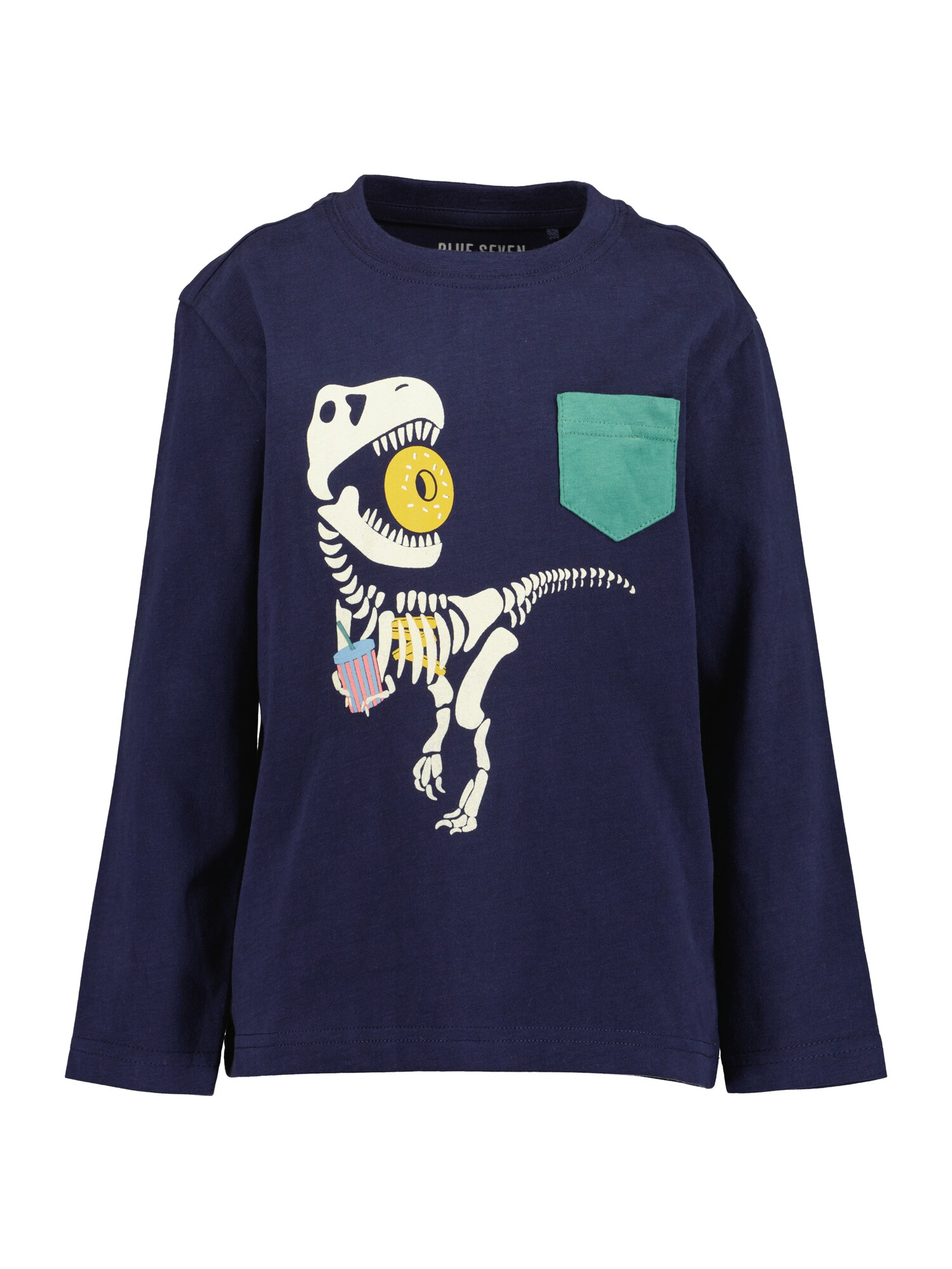 BLUE SEVEN Tricou bleumarin / turcoaz / galben / alb murdar