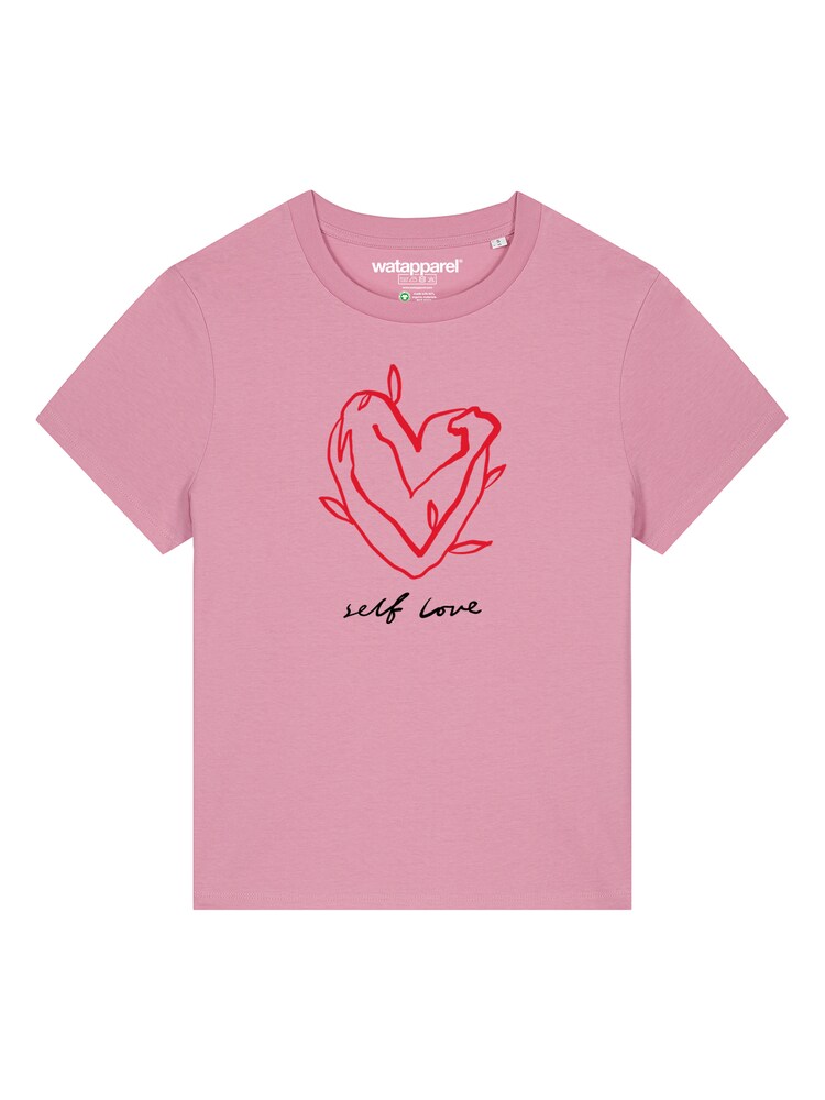 Watapparel T-Shirt 'Self Love' Damen Größe M rosa / rot / schwarz