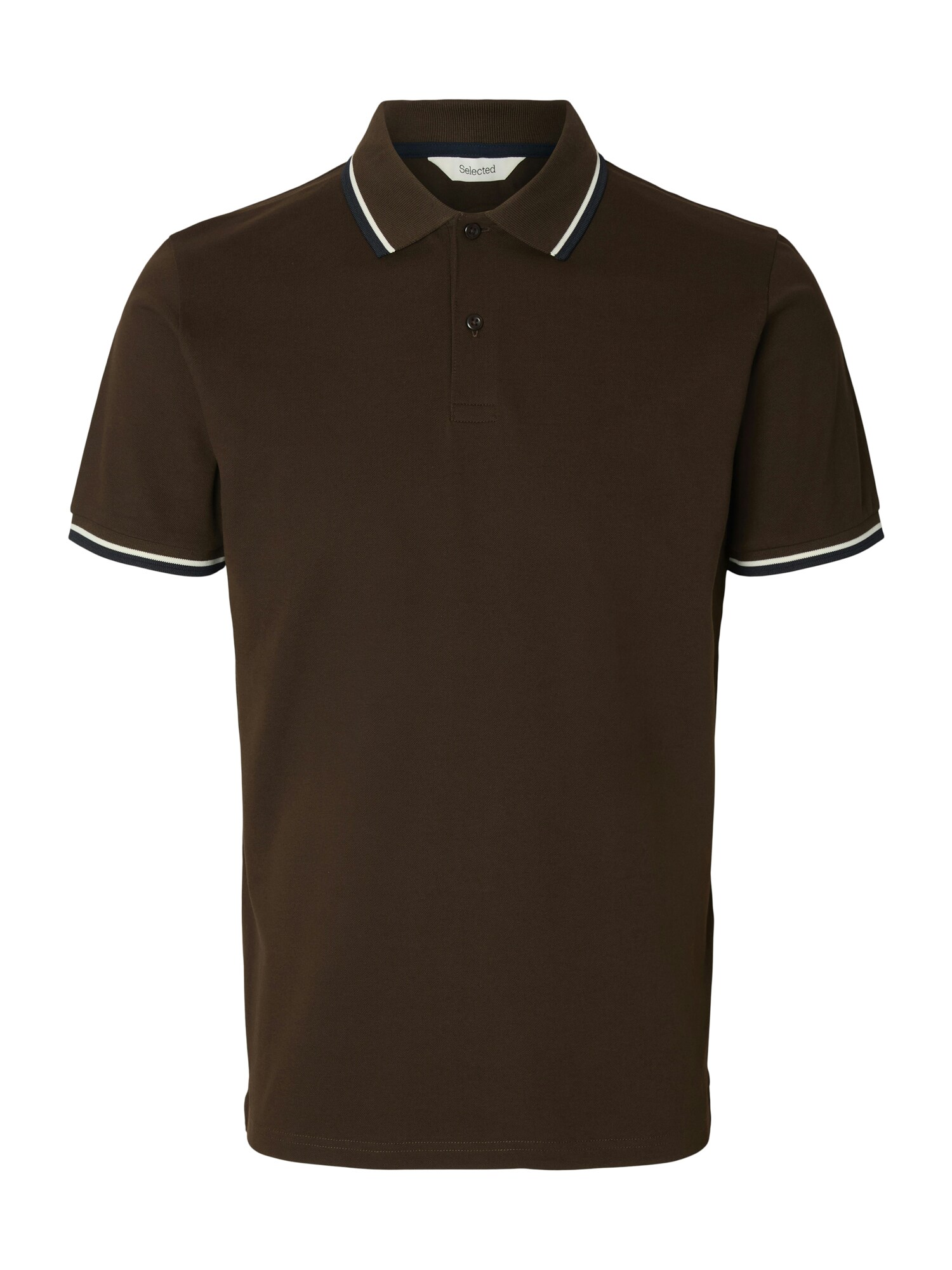 SELECTED Tricou SLHATLAS maro