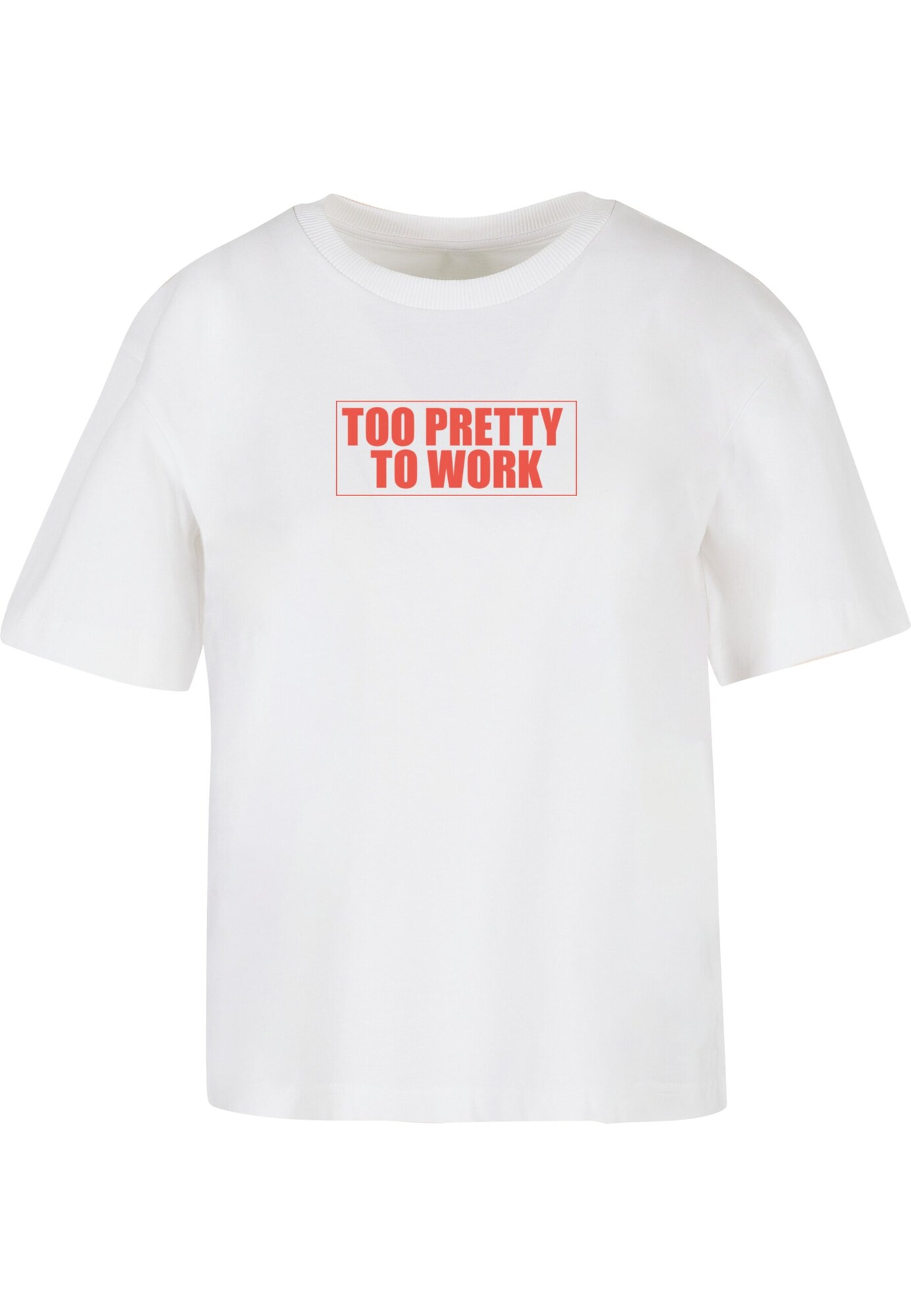 Miss Tee Póló 'Too Pretty To Work'  piros / fehér akciós termékkép 1