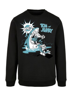 F4NT4STIC Sweatshirt ‘Tom und Jerry Summer Shark’ Blauw / Zwart / Wit