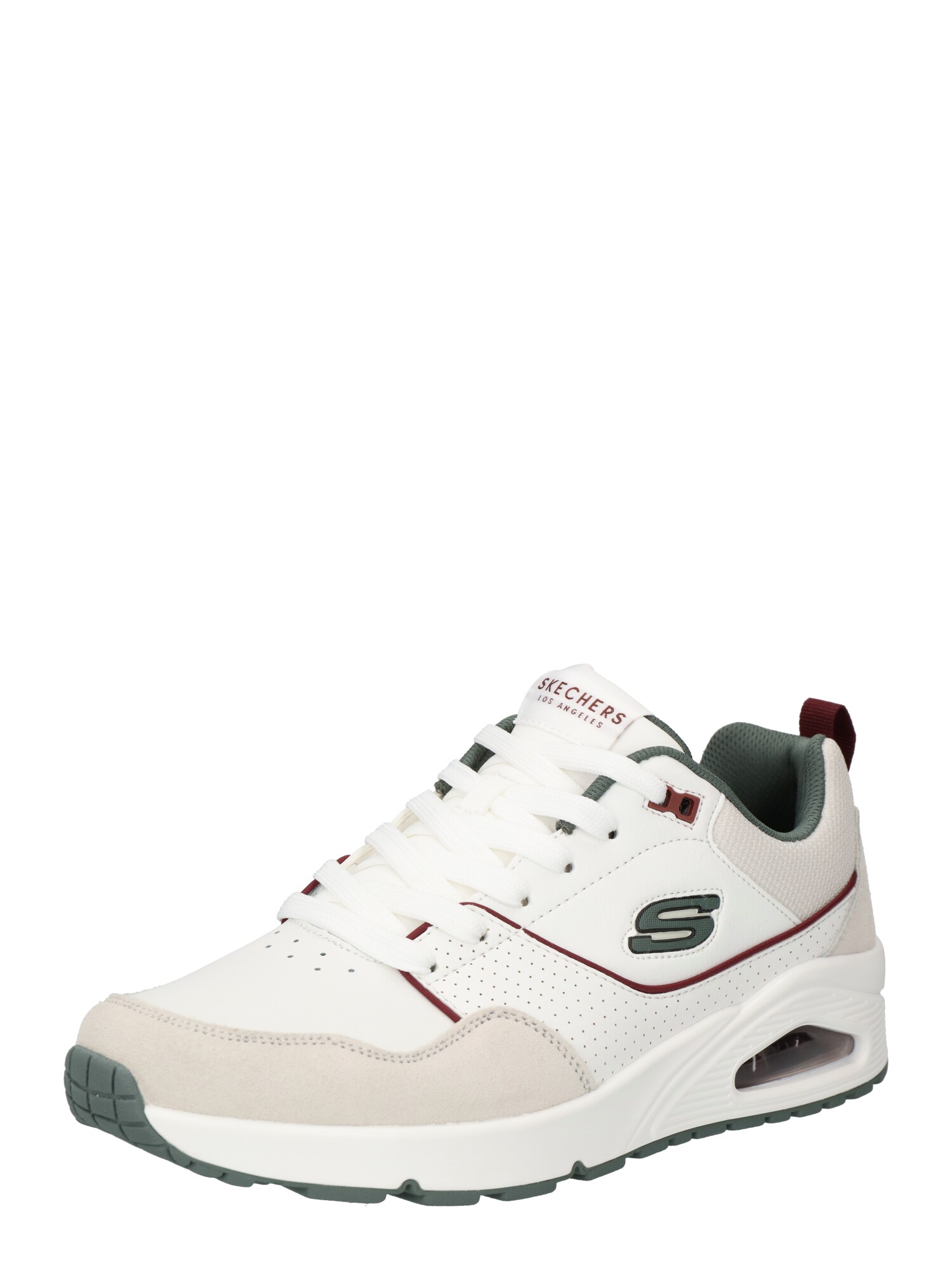SKECHERS Nízke tenisky 'Uno - Retro One'  sivobéžová / zelená / tmavočervená / biela