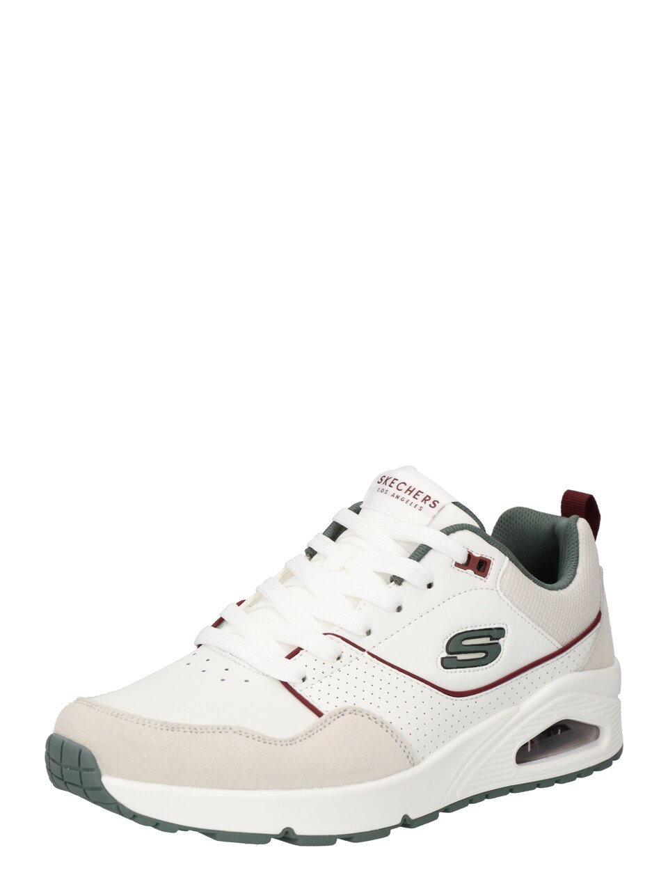 Låg sneaker 'Uno Retro One' greige / grön / mörkröd