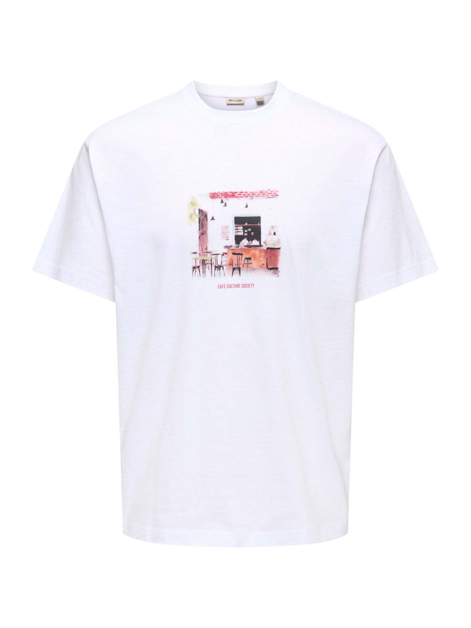 Only & Sons Majica 'ONSFRED'  tamno narančasta / svijetloroza / crna / bijela