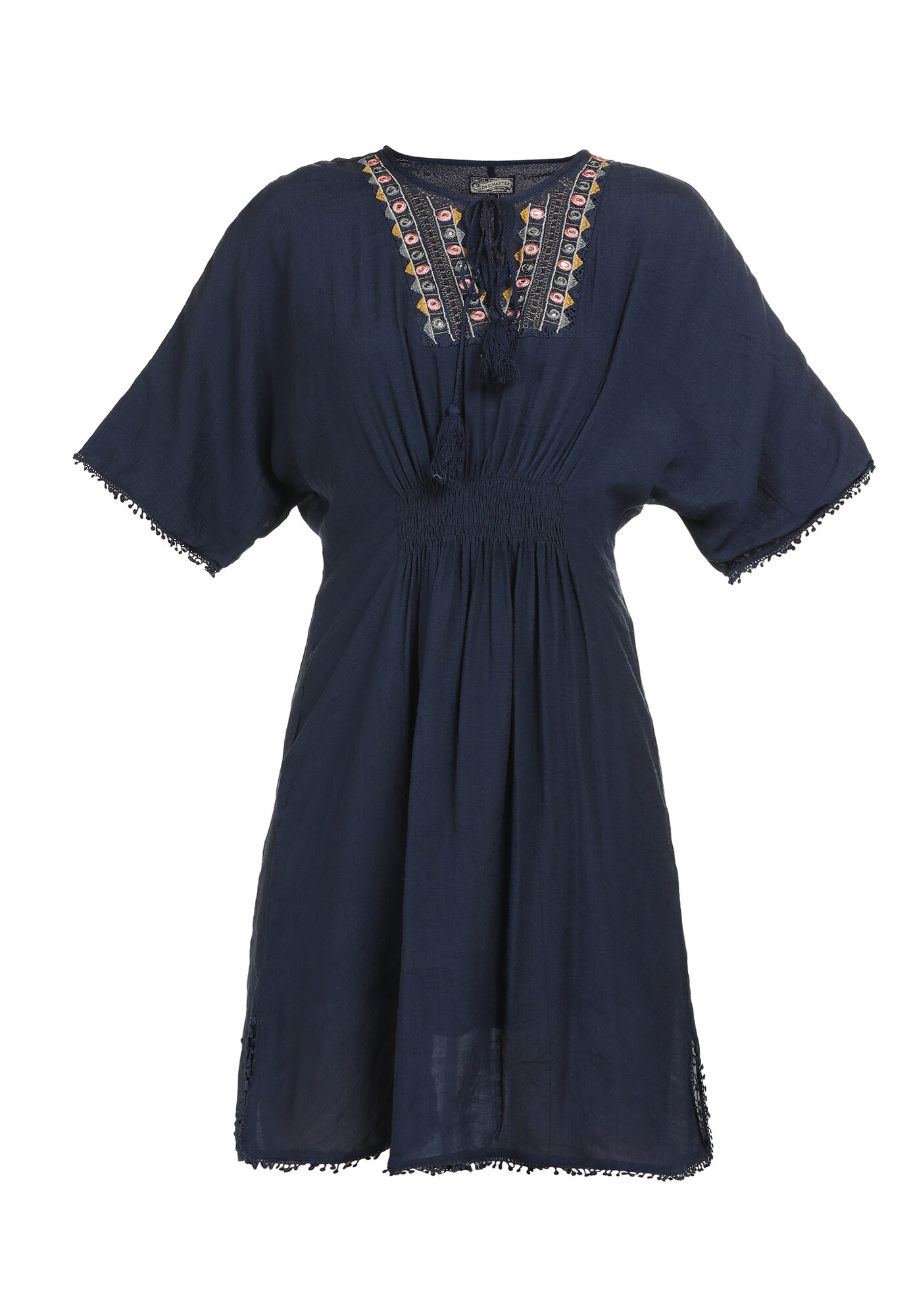 DreiMaster Vintage Vasarinė suknelė  tamsiai mėlyna jūros spalva / ryškiai rožinė spalva / kario spalva / opalo