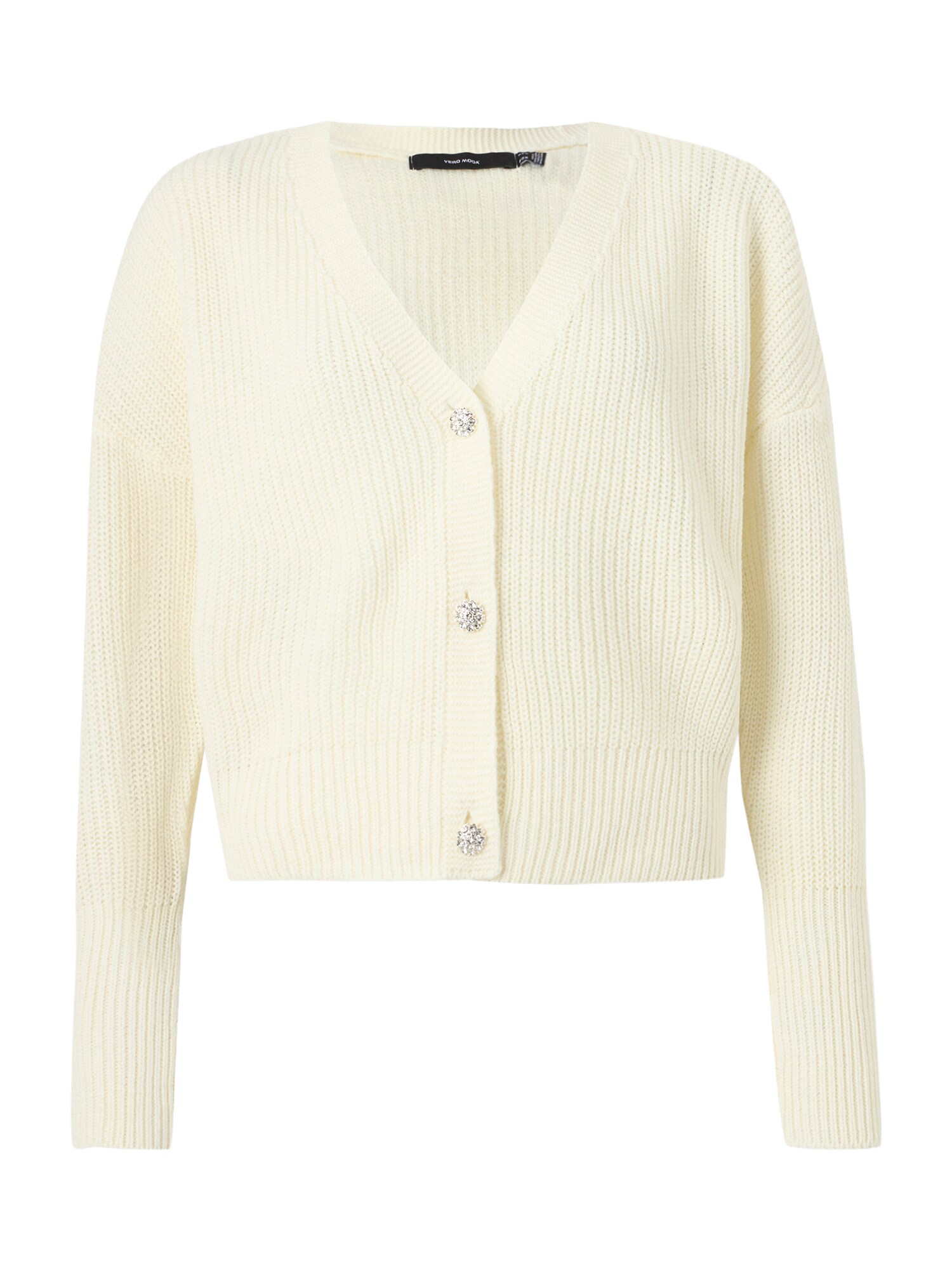 VERO MODA Geacă tricotată VMLealight  alb lână